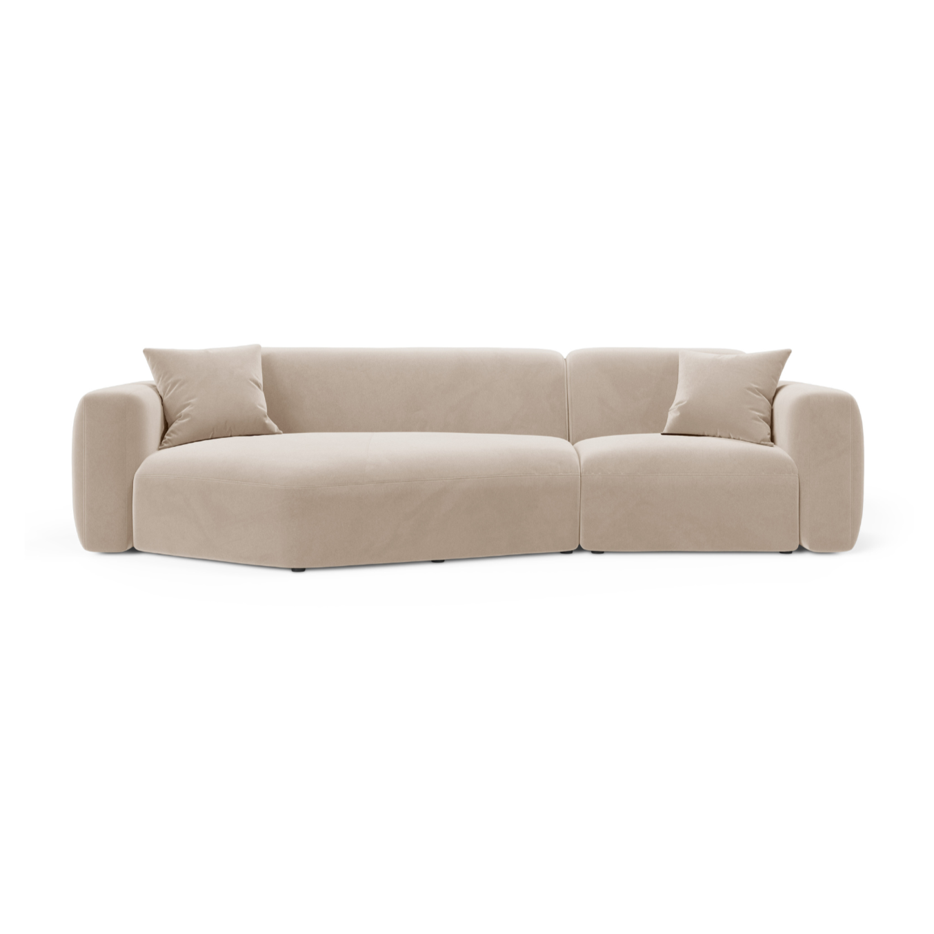 Left-facing velvet corner sofa STRINO beige