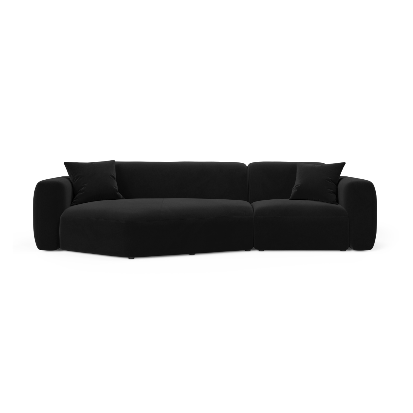 Left-facing velvet corner sofa STRINO black