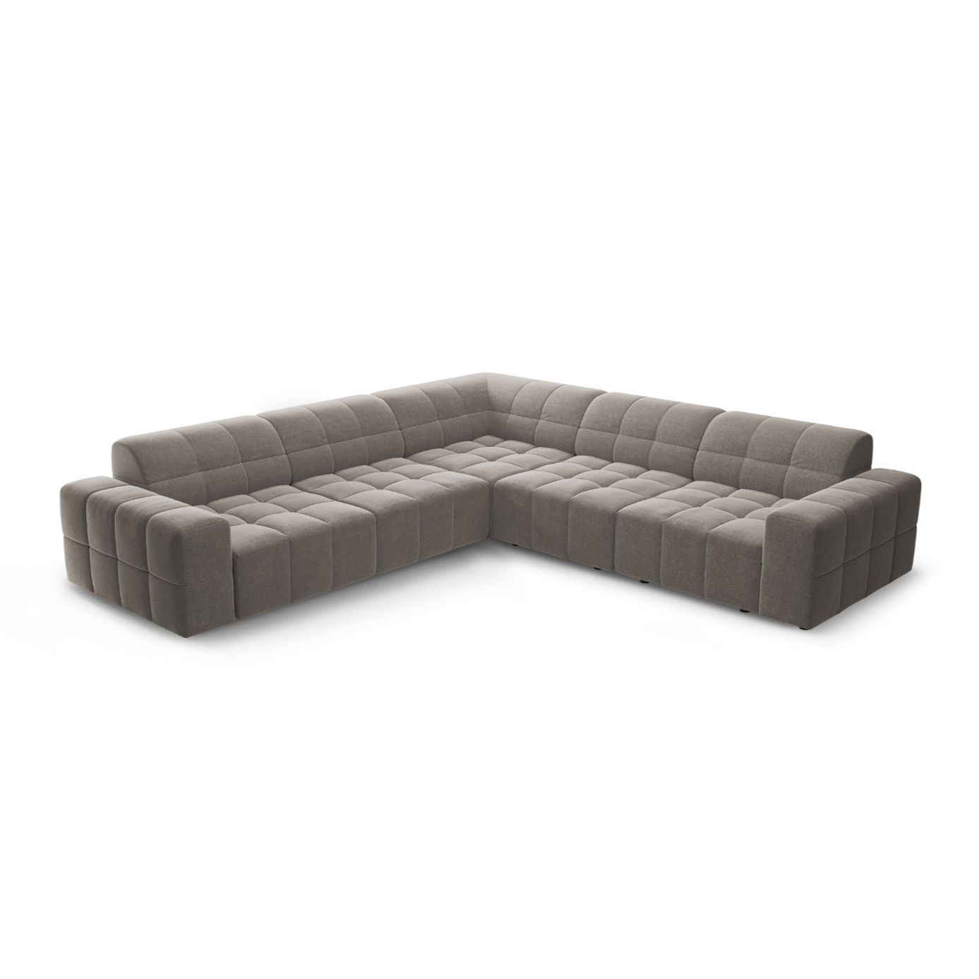 Symmetrische Eckcouch CHICAGO graues Chenille