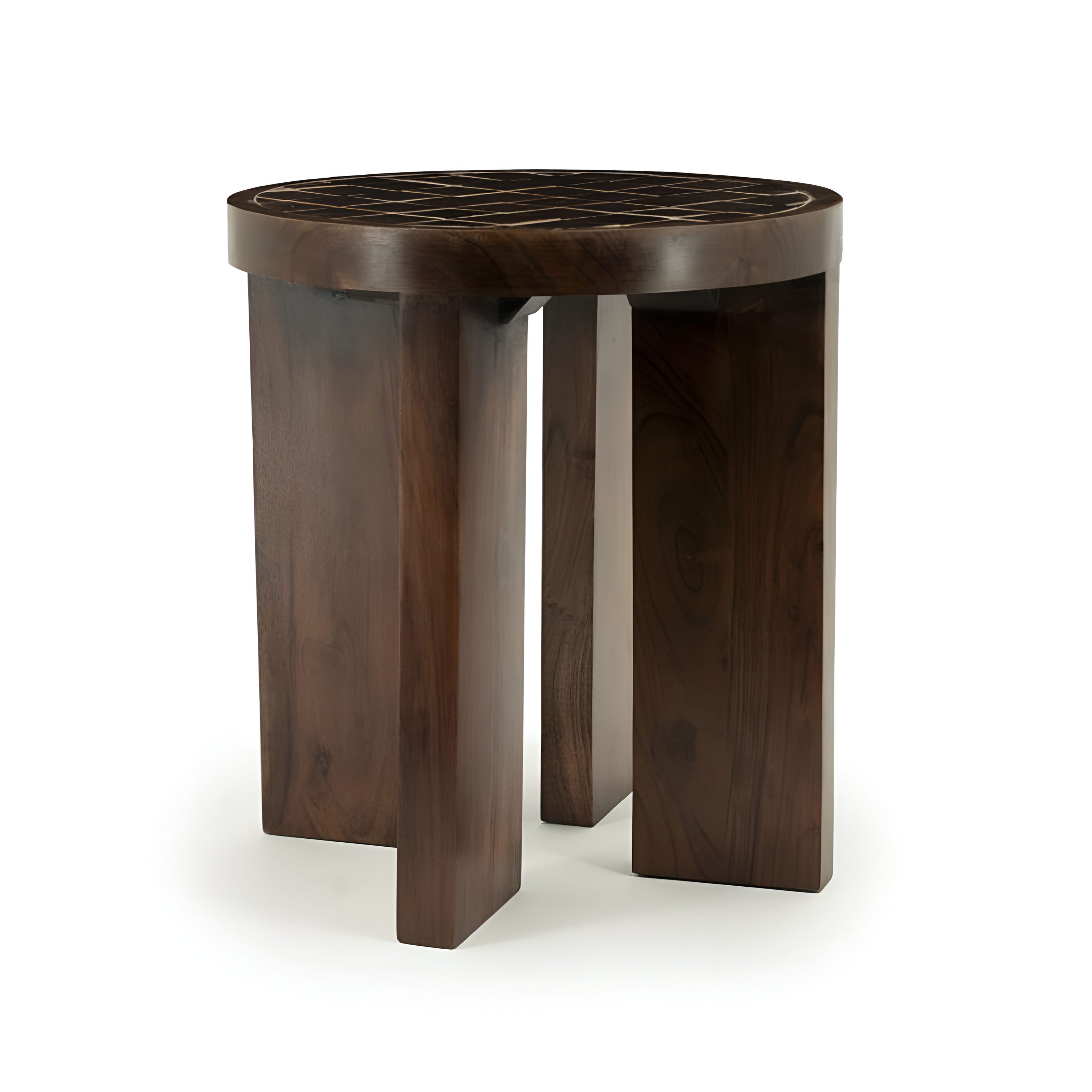 TILED UP Side Table Dark Brown Mango Wood