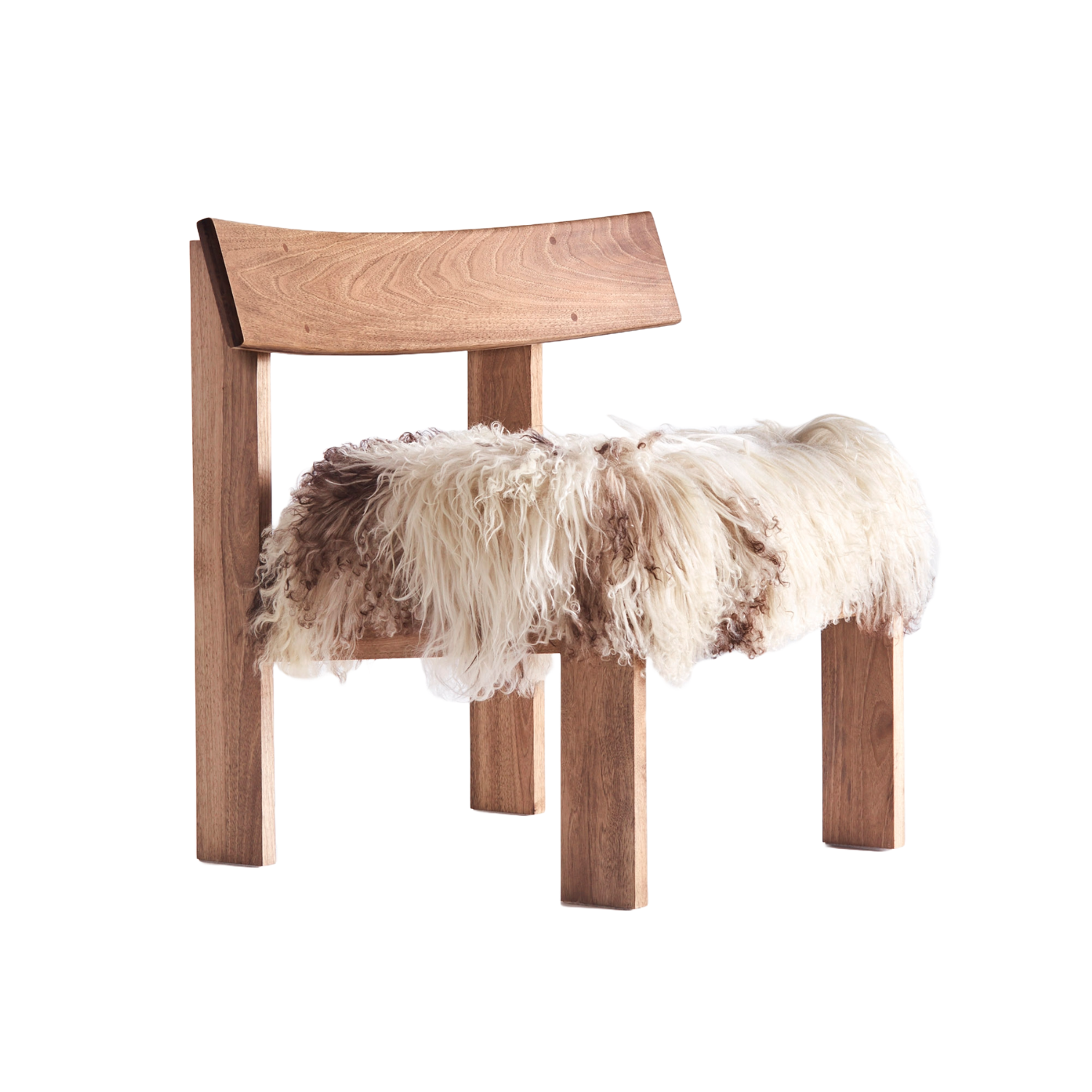 Sessel EASY aus Nussbaumholz und Schafsleder