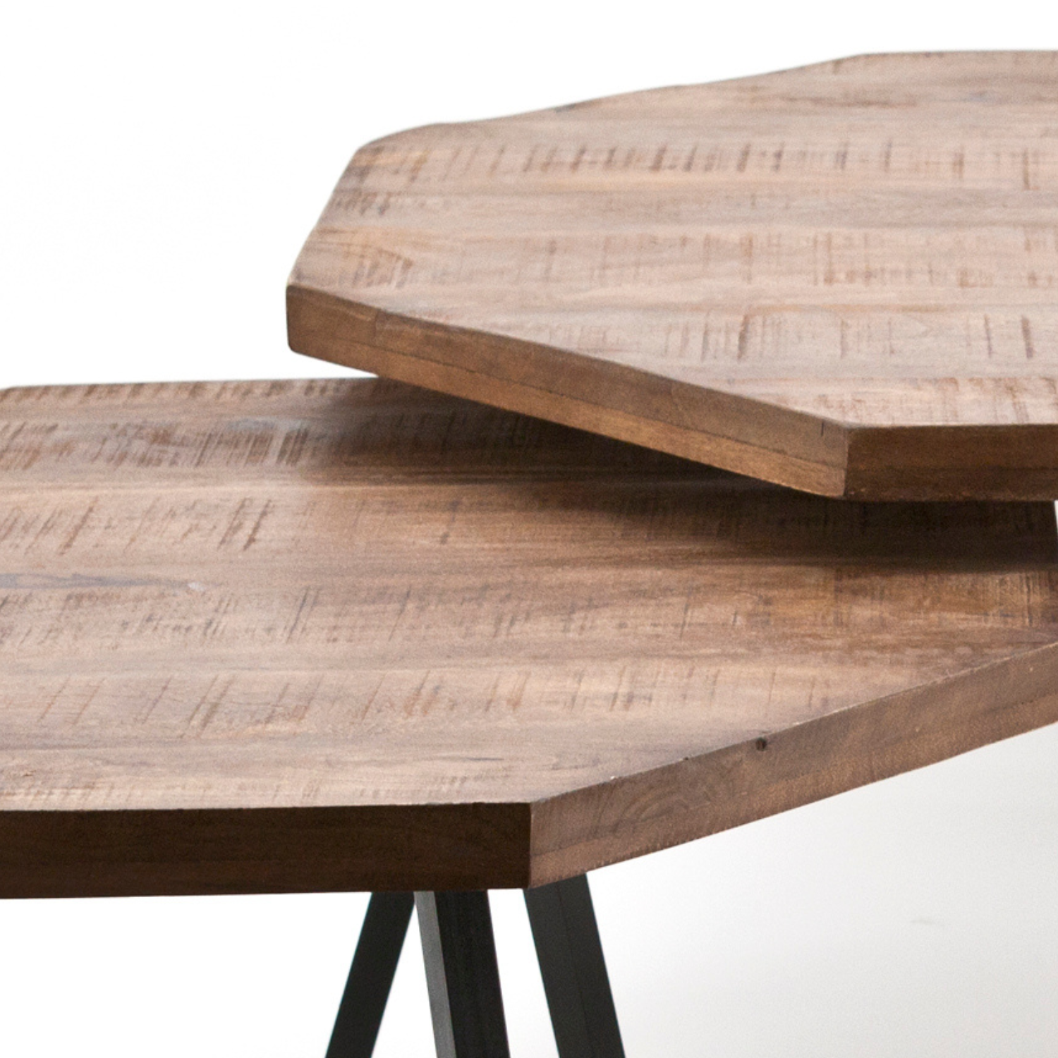 Set von Couchtischen OCTAGON aus Mangoholz