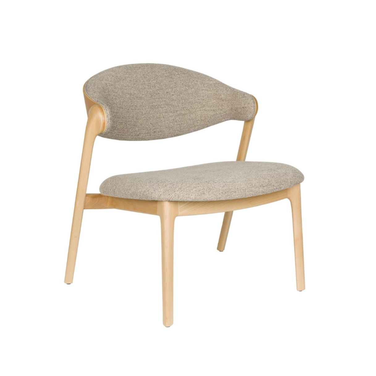 BABINGTON Armchair in Brown with Wooden Base