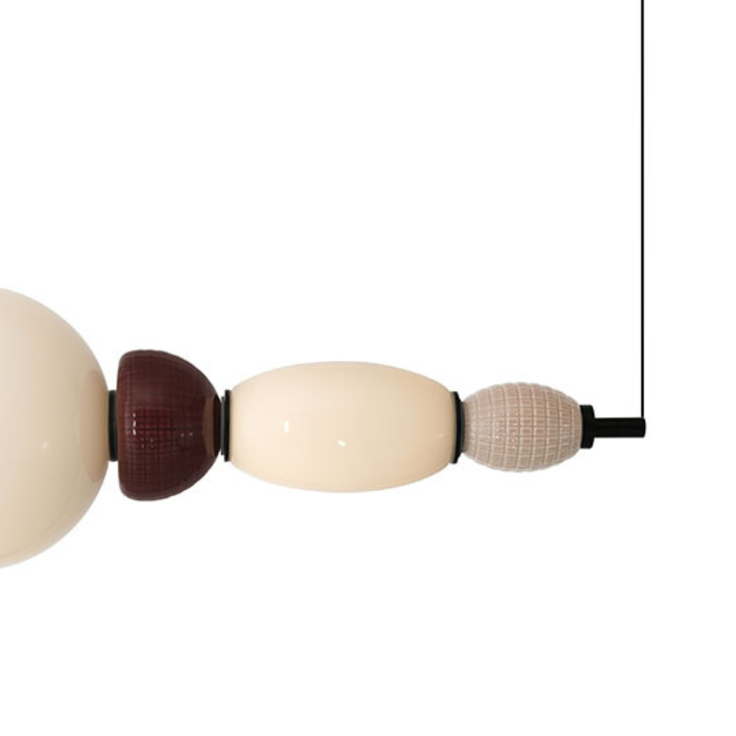 Horizontal pendant lamp GARCA cream ceramic