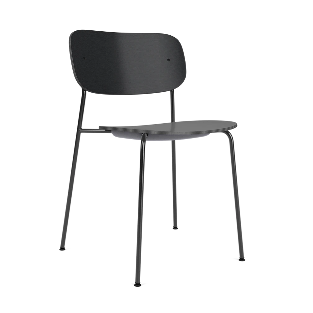 Stuhl CO schwarz Eichenfurnier mit schwarzem Gestell