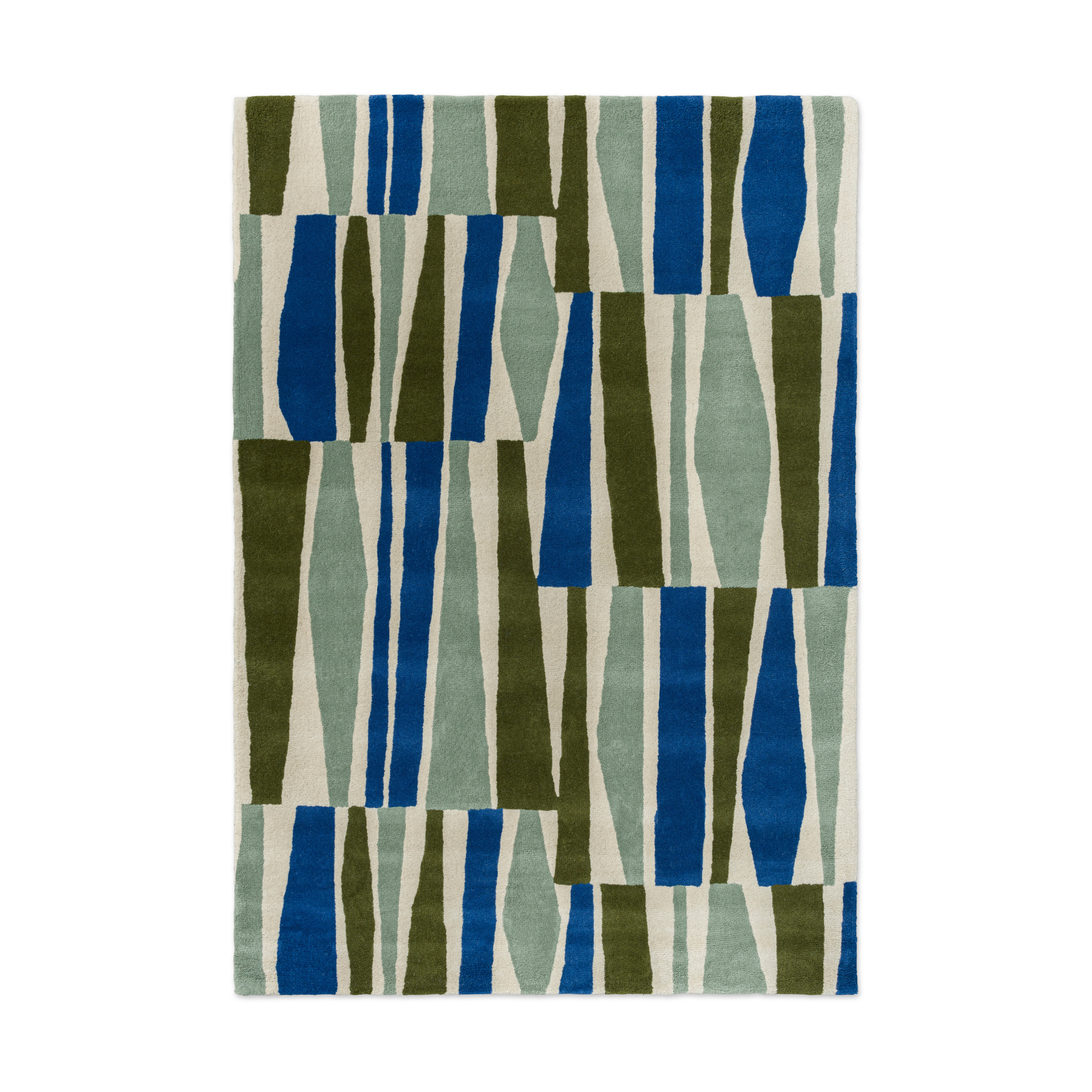 Teppich SAKU OLIVE olivgrün mit Blau