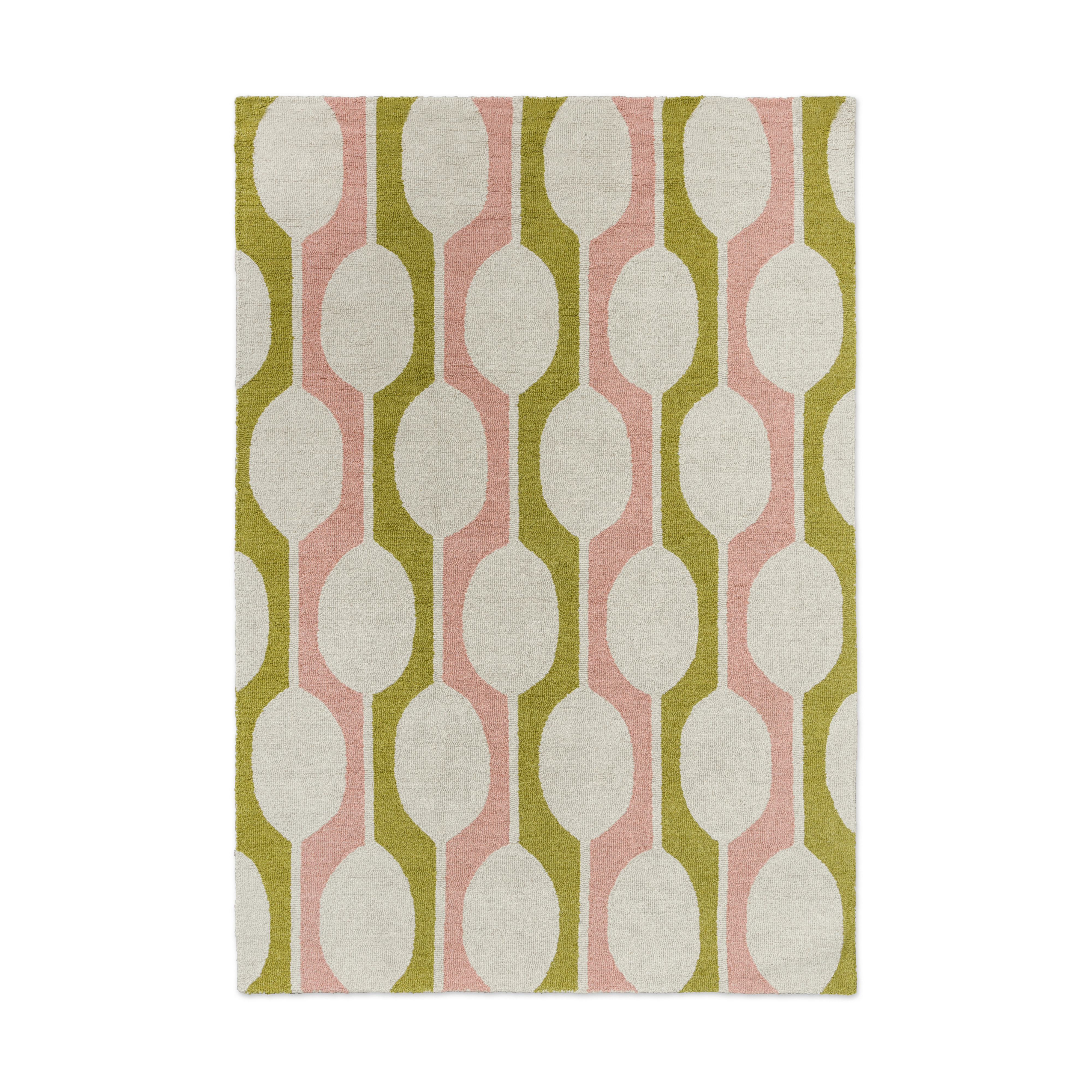 BILLOW LICHEN Beige Rug with Pink and Olive