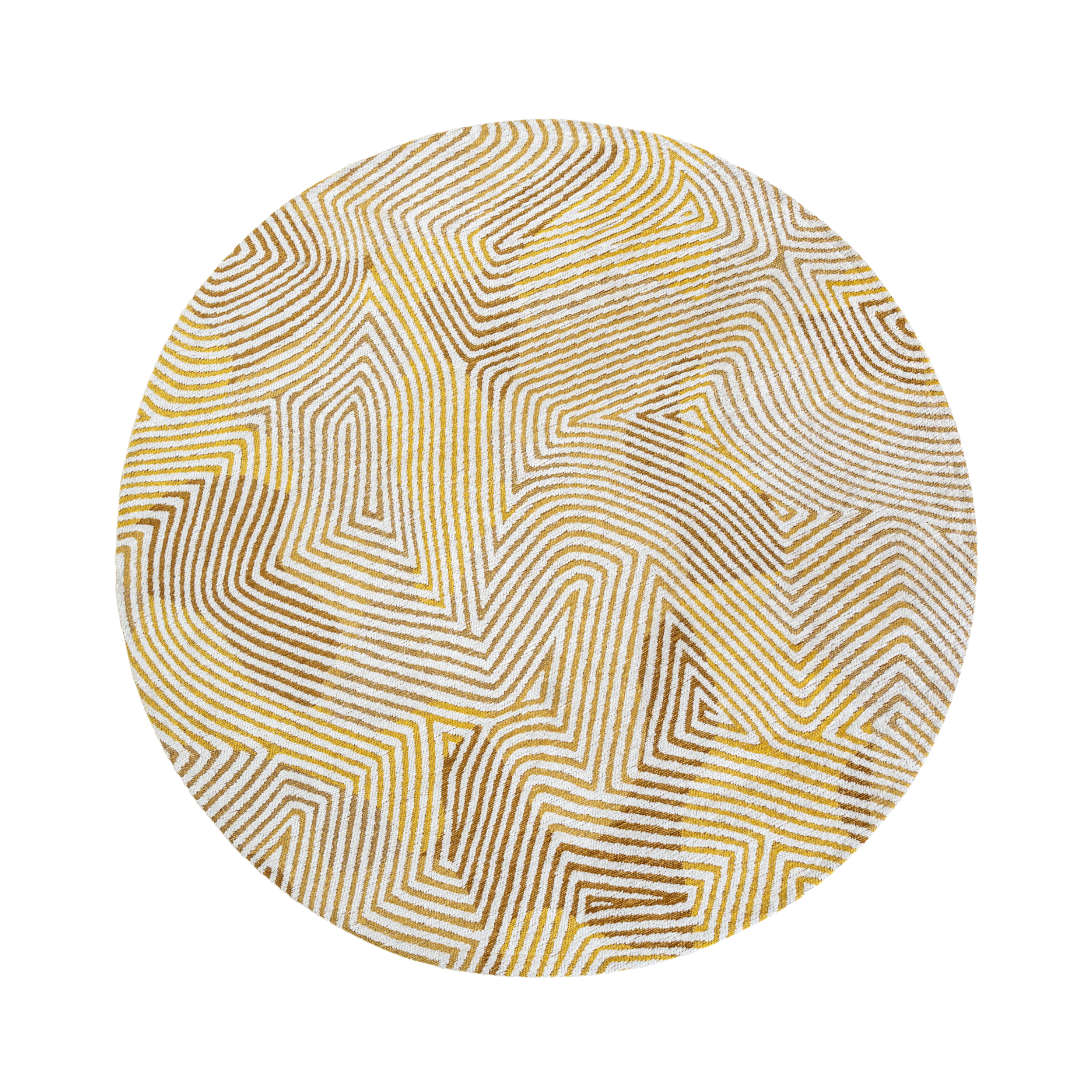 Round Carpet CORAL YELLOW HIPPY yellow-beige