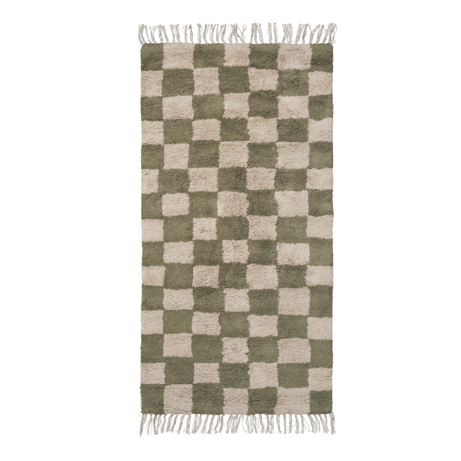 MARA green rug with sand