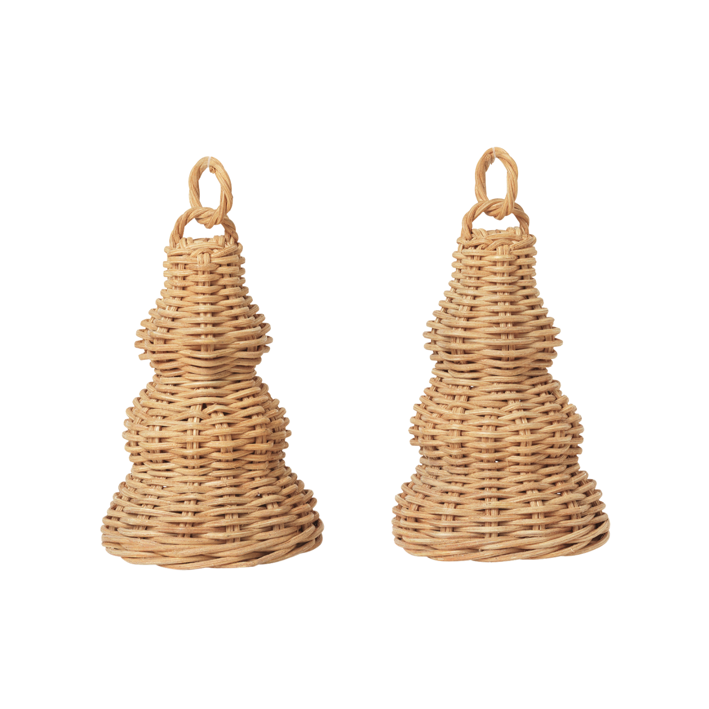 Set von BOMBEN BRAIDED BELL aus geflochtenem Rattan