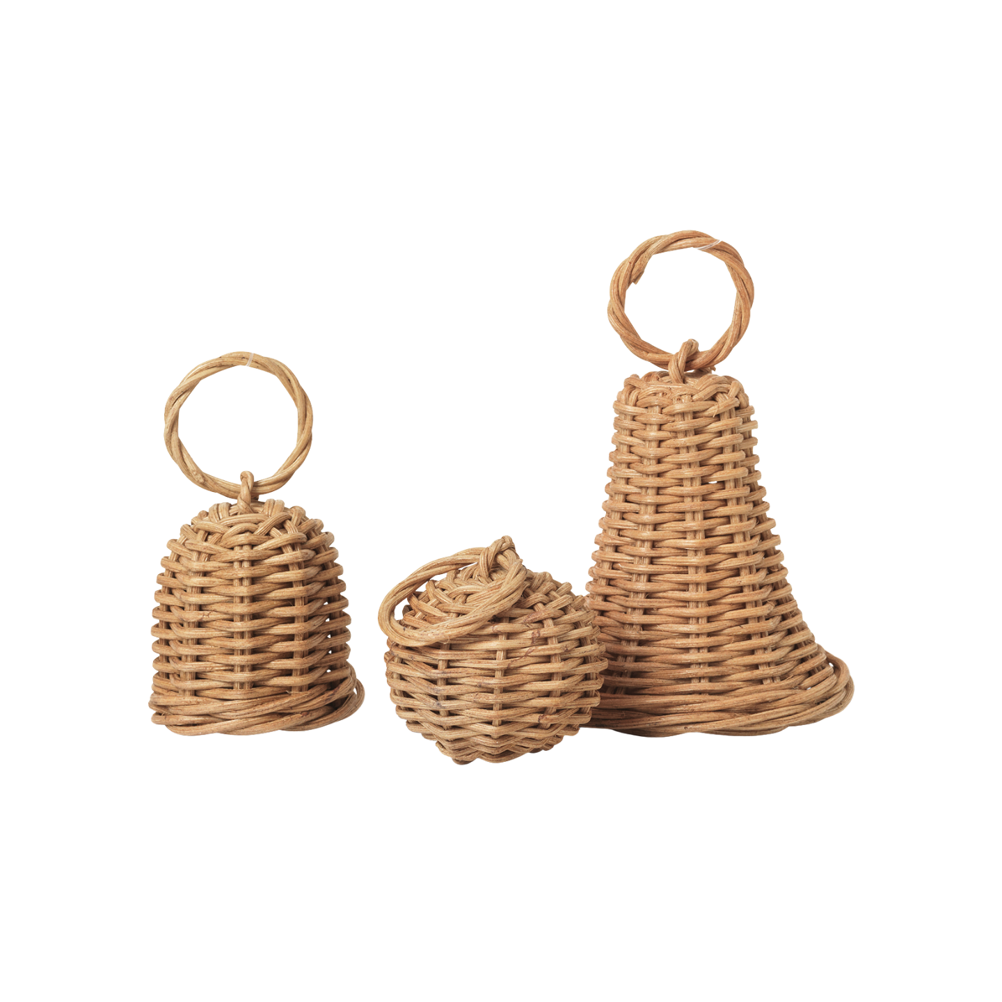 BELL Rattan Woven Bauble Set
