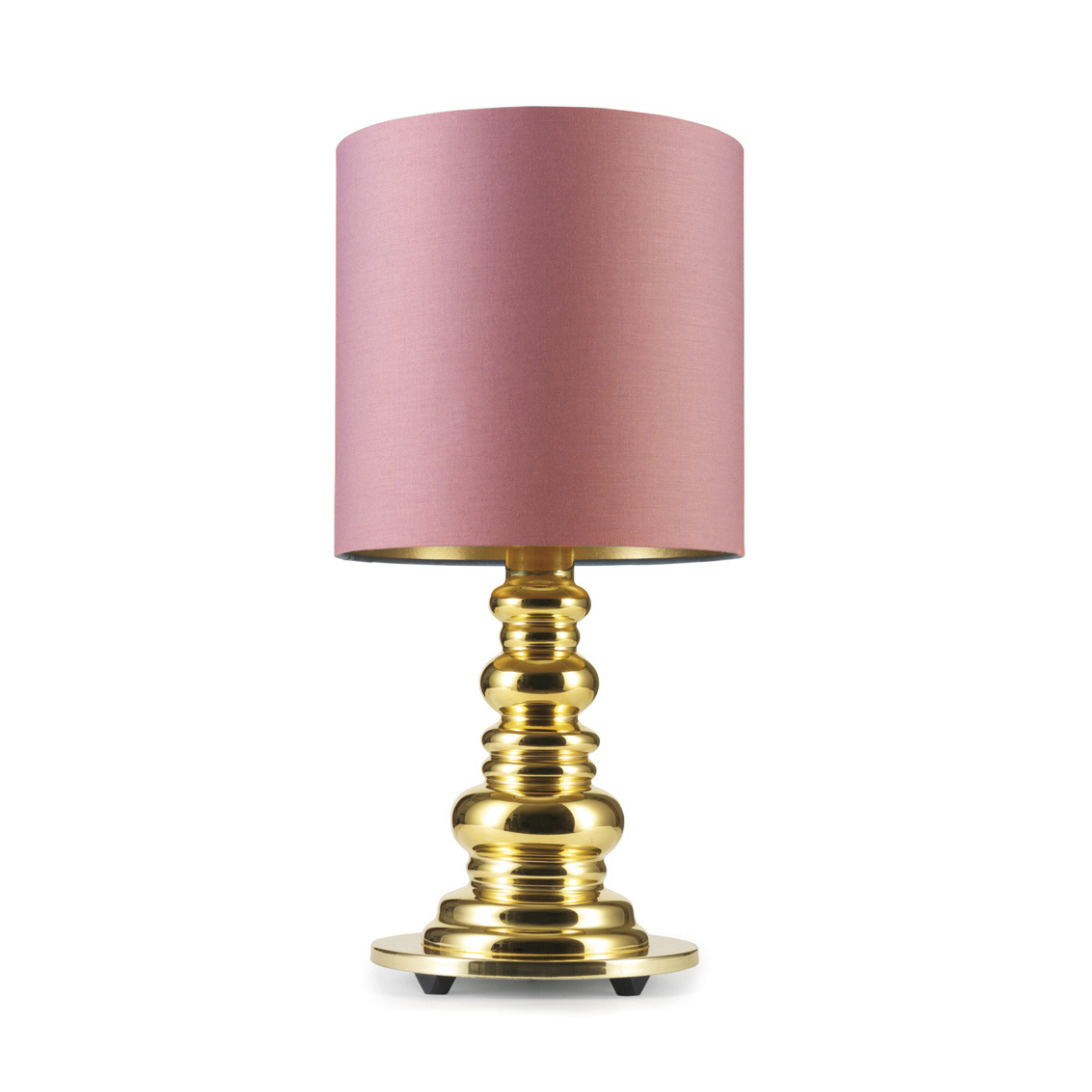 Tischlampe PUNK DELUXE rosa mit goldenem Fuß