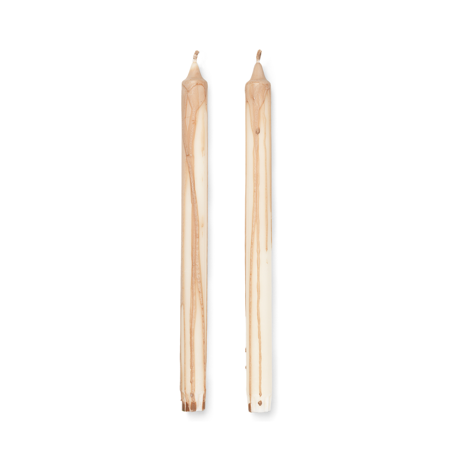 Set von DRYP Kerzen beige mit Rosa