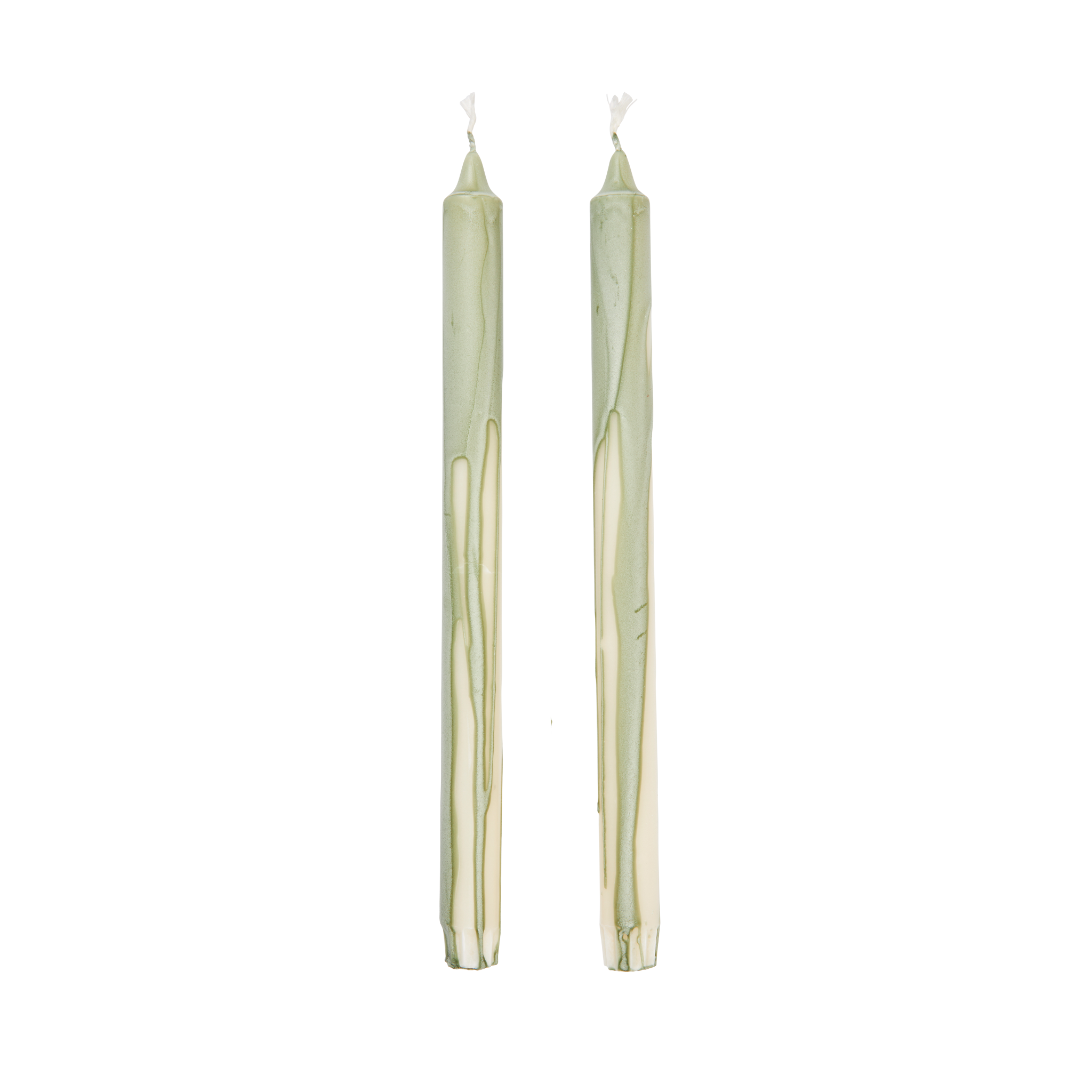 DRYP beige candle set with light green