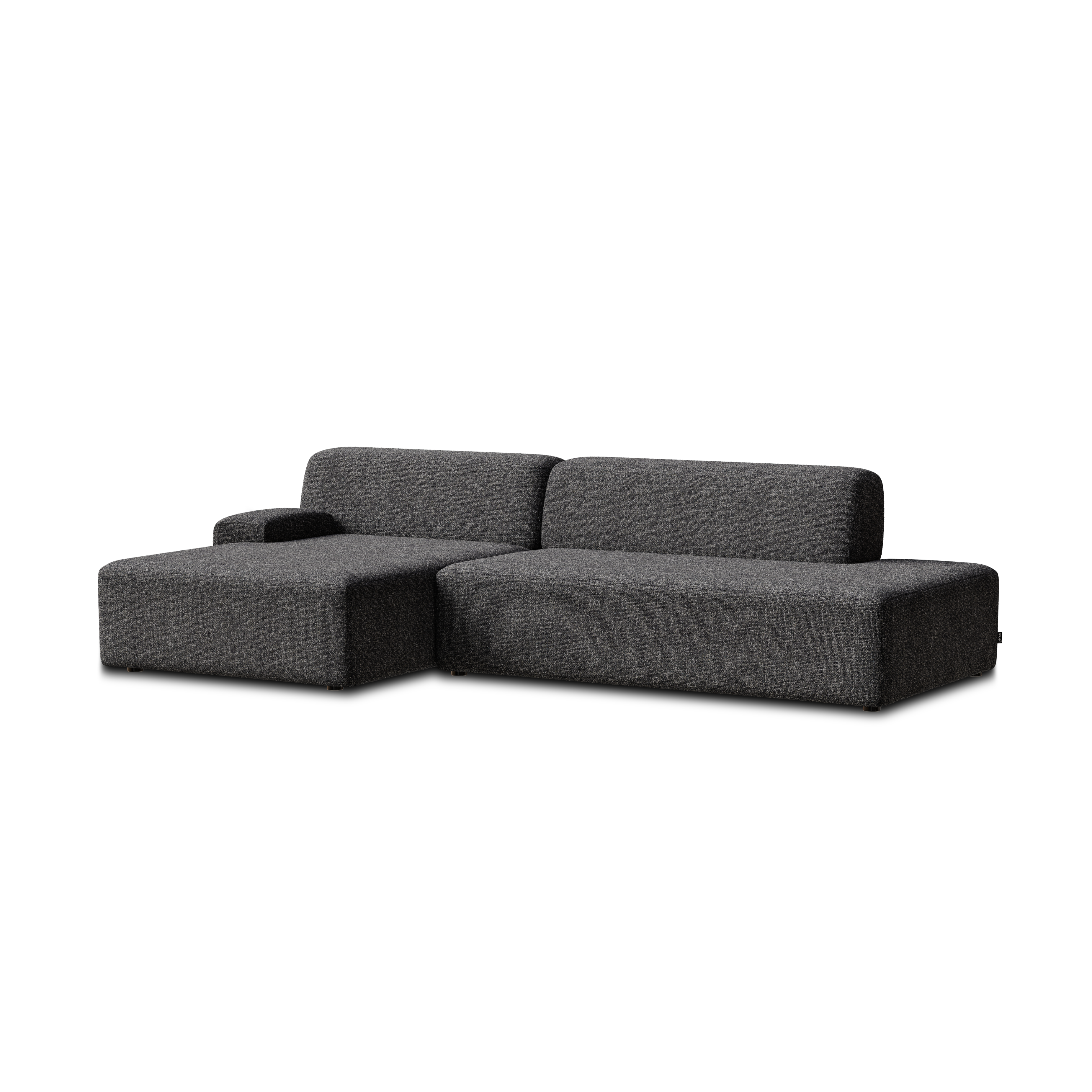 Open left-sided modular corner sofa UMI stone black
