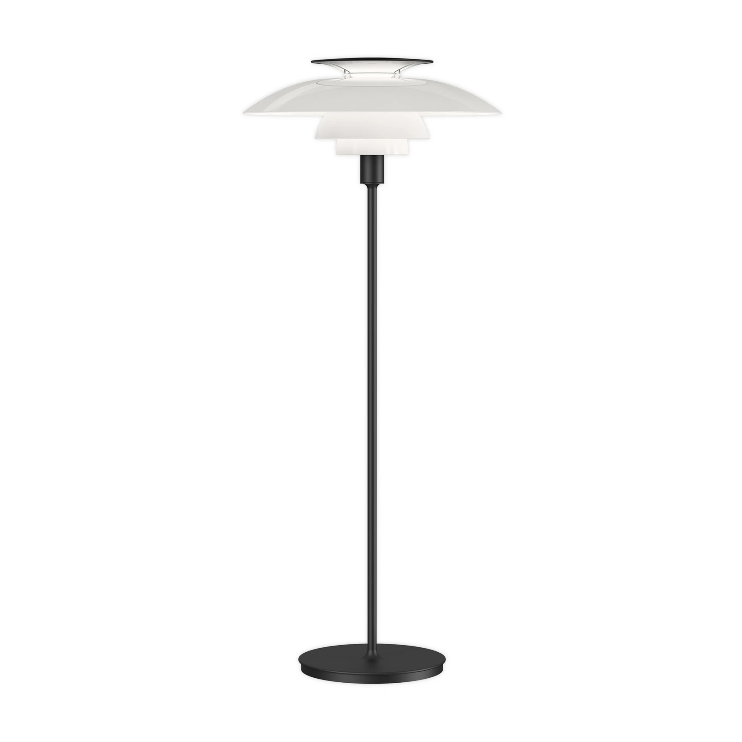 Stehlampe PH 80 weiß mit schwarzem Fuß