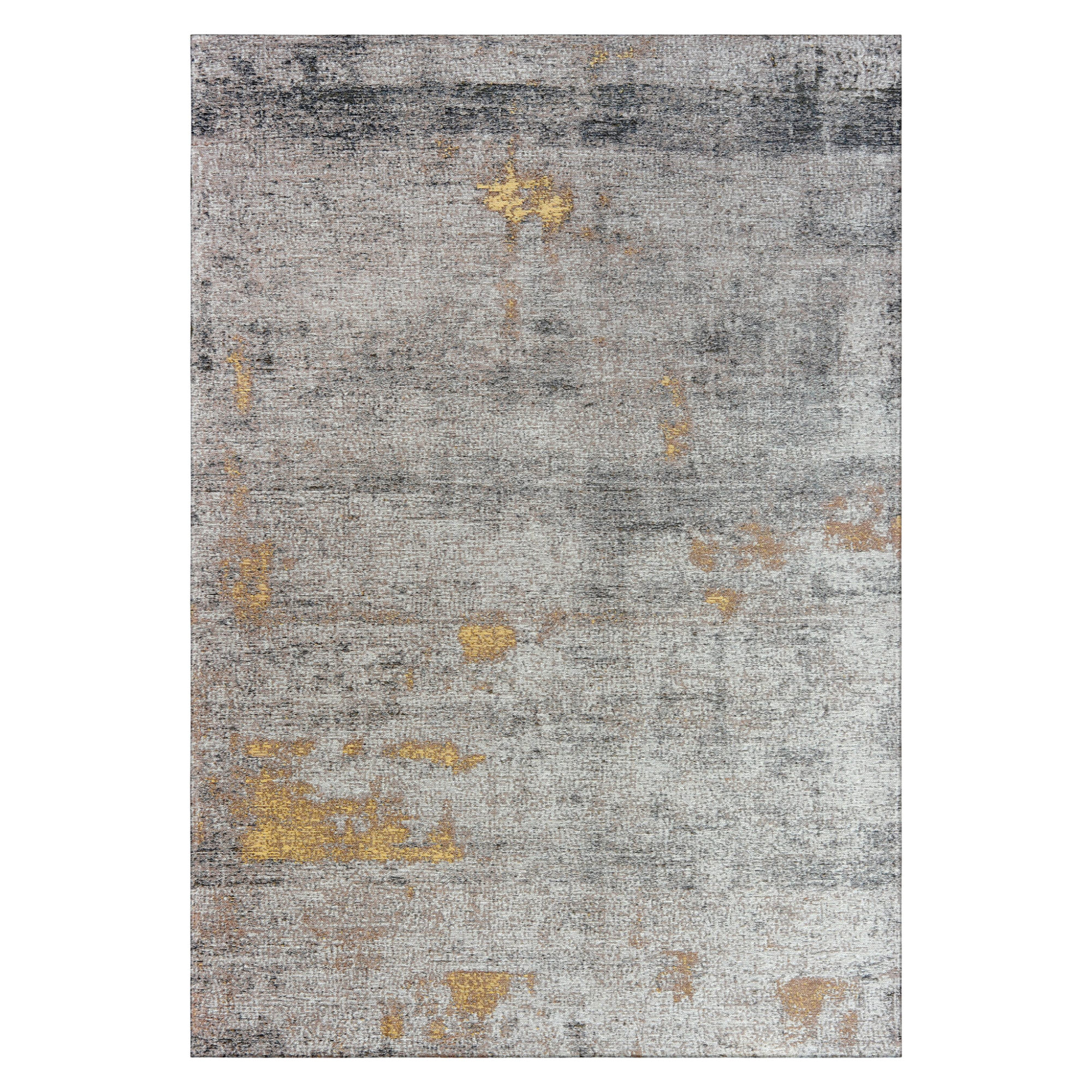 Teppich DECO RUGS grau mit Gelb