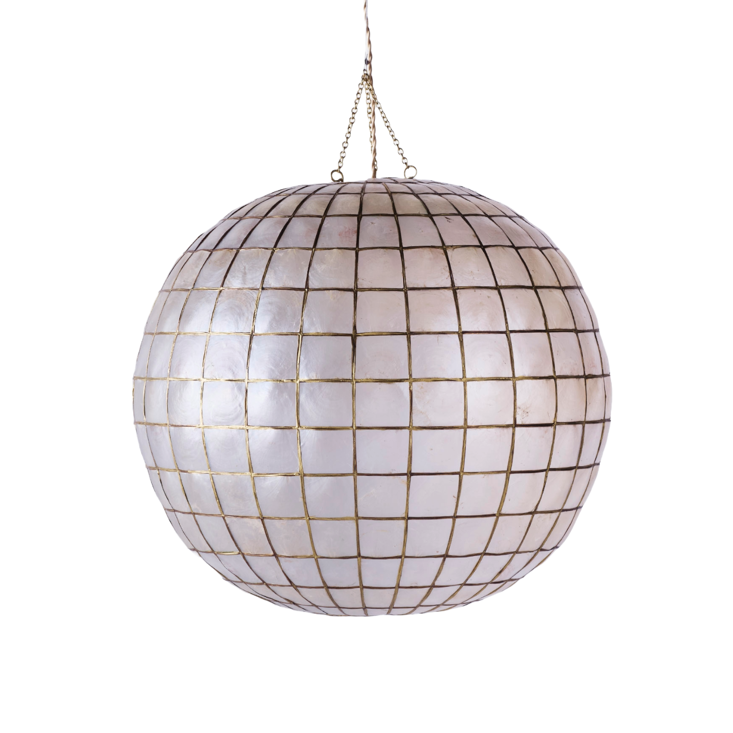 Round pendant lamp CORNELIA Capiz shells