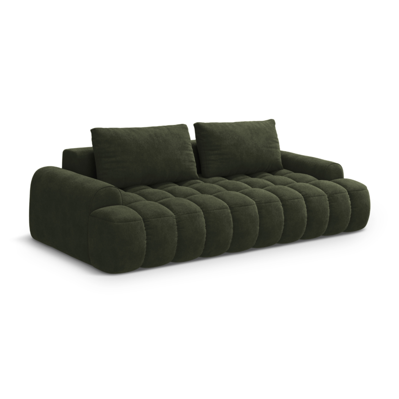 Velvet sofa with sleeping function for 4 people LINZ green