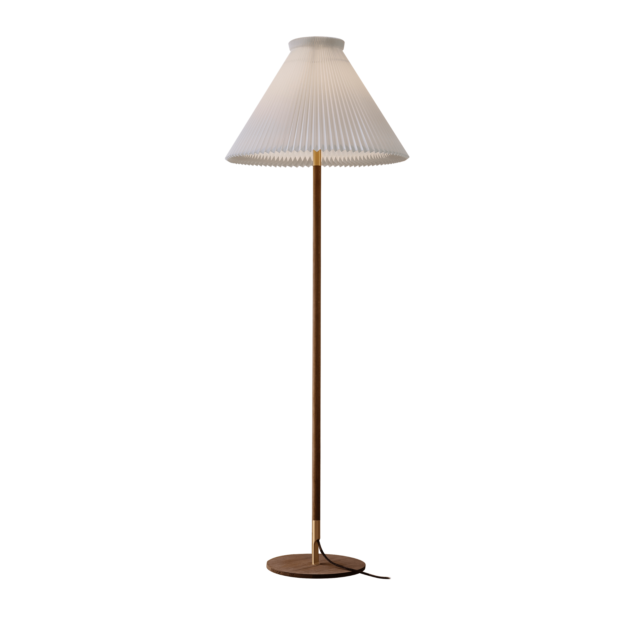 Floor lamp MODEL 328 LK 80 white with dark oak base