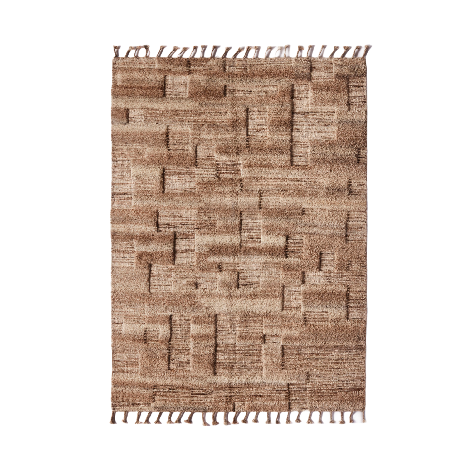BELLVER brown rug with long pile
