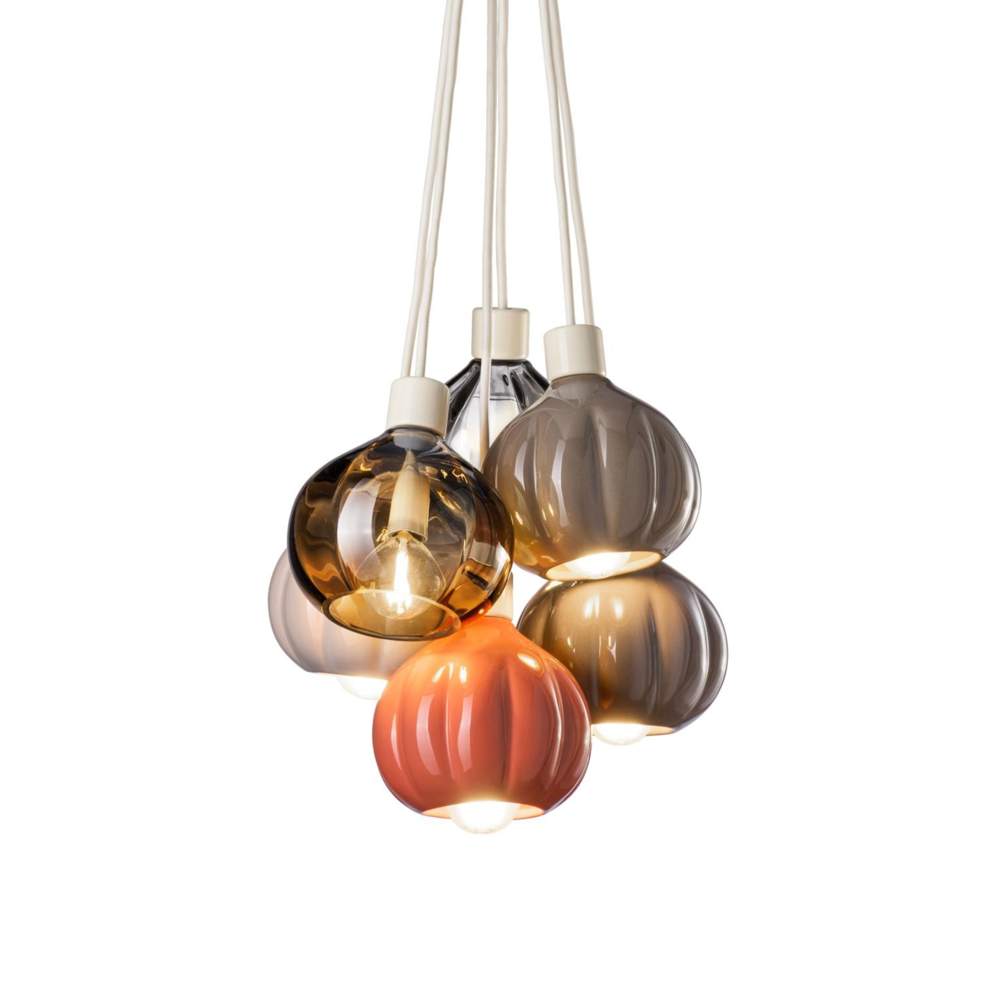 AFOXÉ pendant lamp beige with orange and mocha