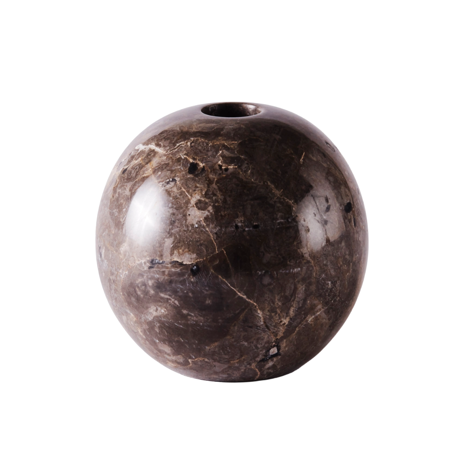 SPHERE Candle Holder Brown Marble