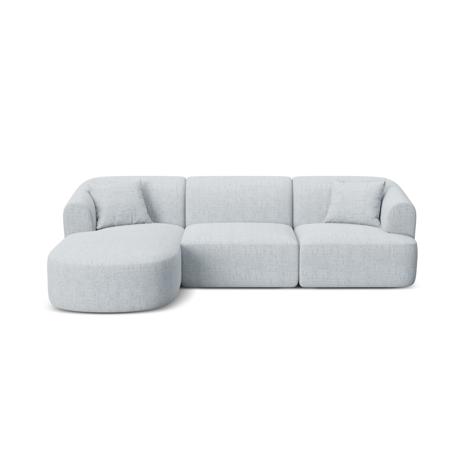 Linksseitiges 4-Sitzer-Sofa CAMPI hellgraues Chenille