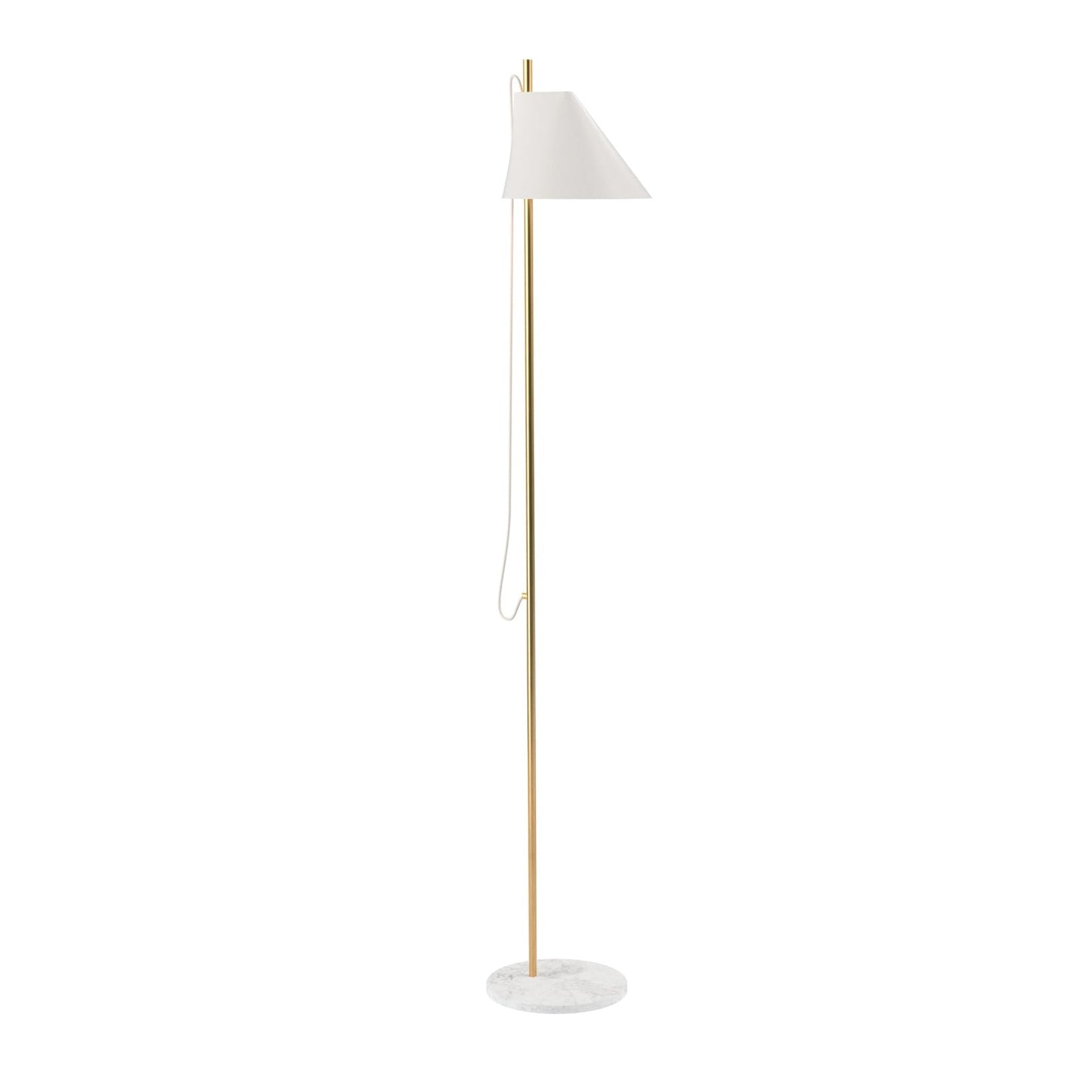 Stehlampe YUH weiß mit messingfarbenem Fuß