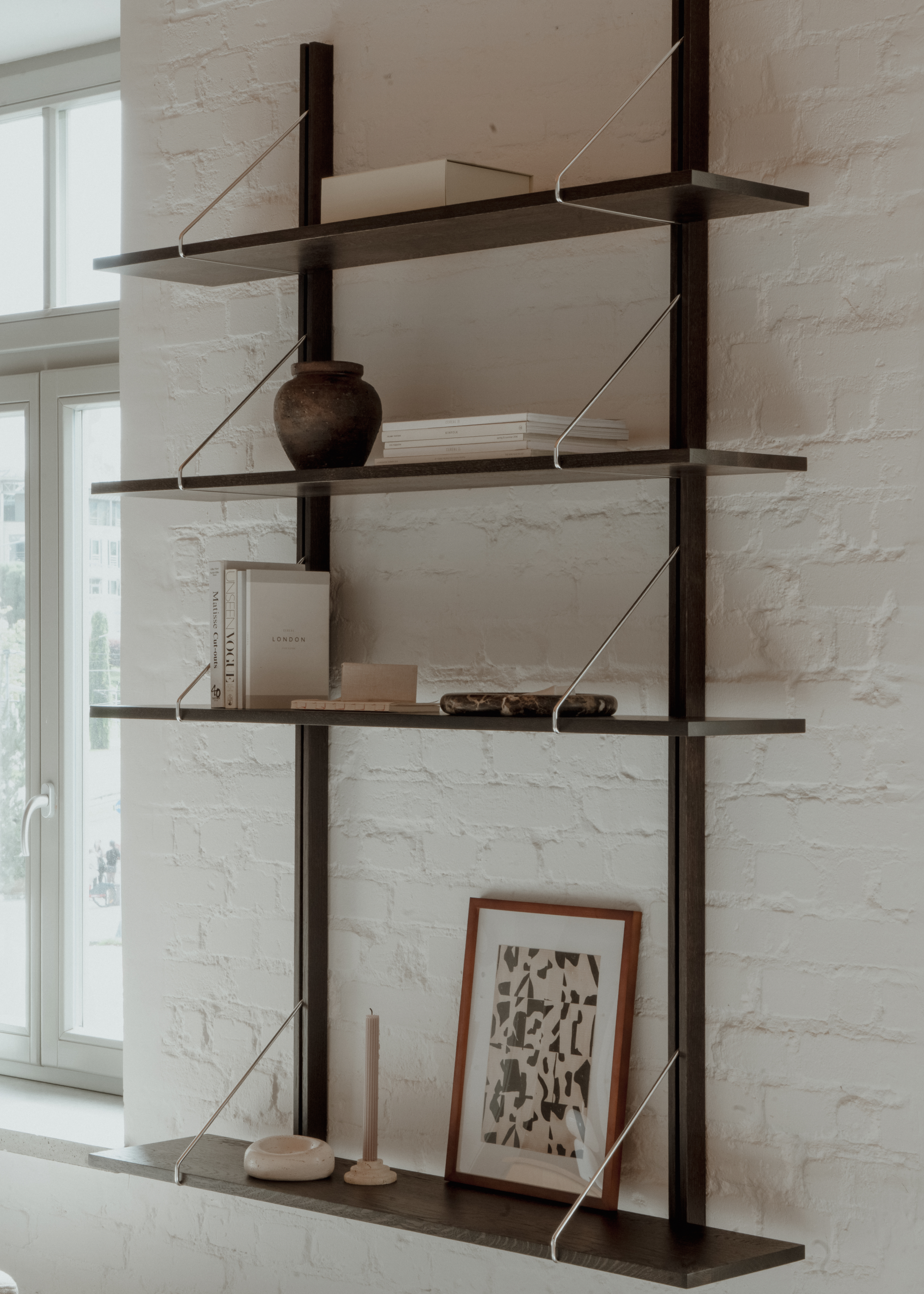 Wall Shelf RODD ebony oak wood