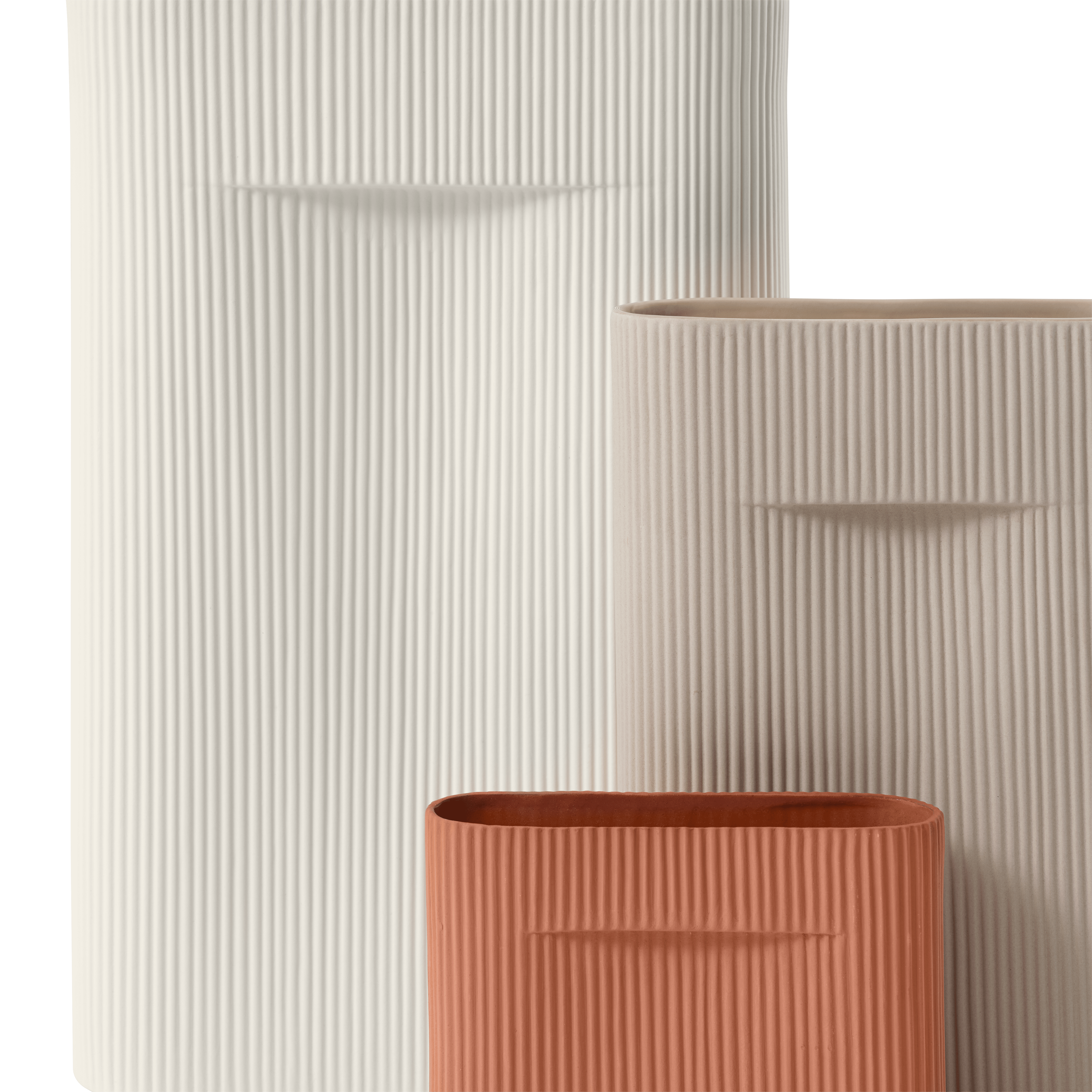 Keramikw vase RIDGE gebrochenes Weiß