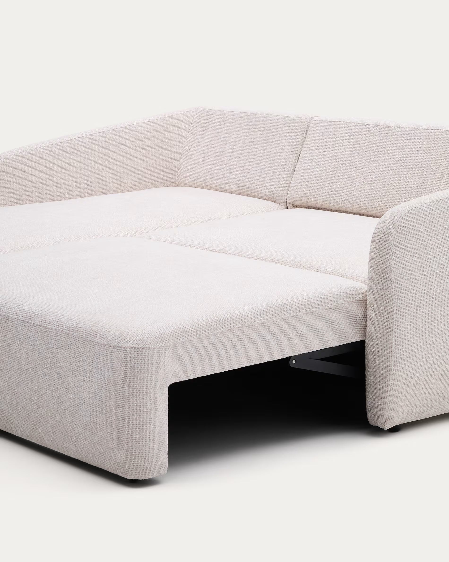 Right-sided corner sofa bed for 3 people LAIRA ecru