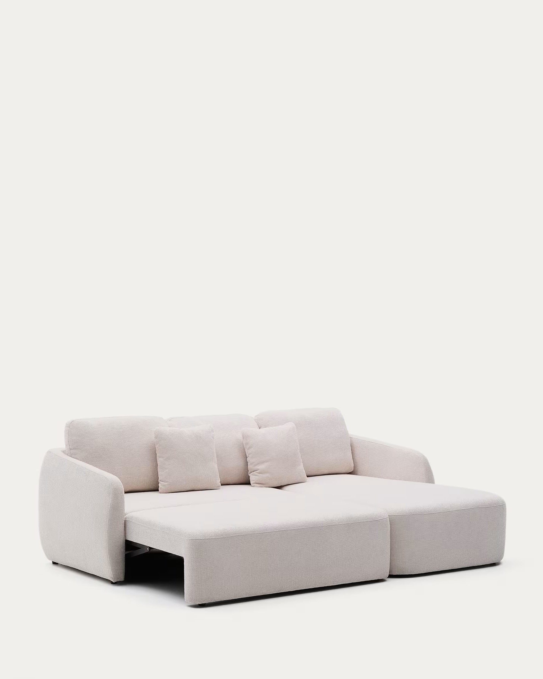 Left-sided corner sofa bed for 3 people LAIRA écru