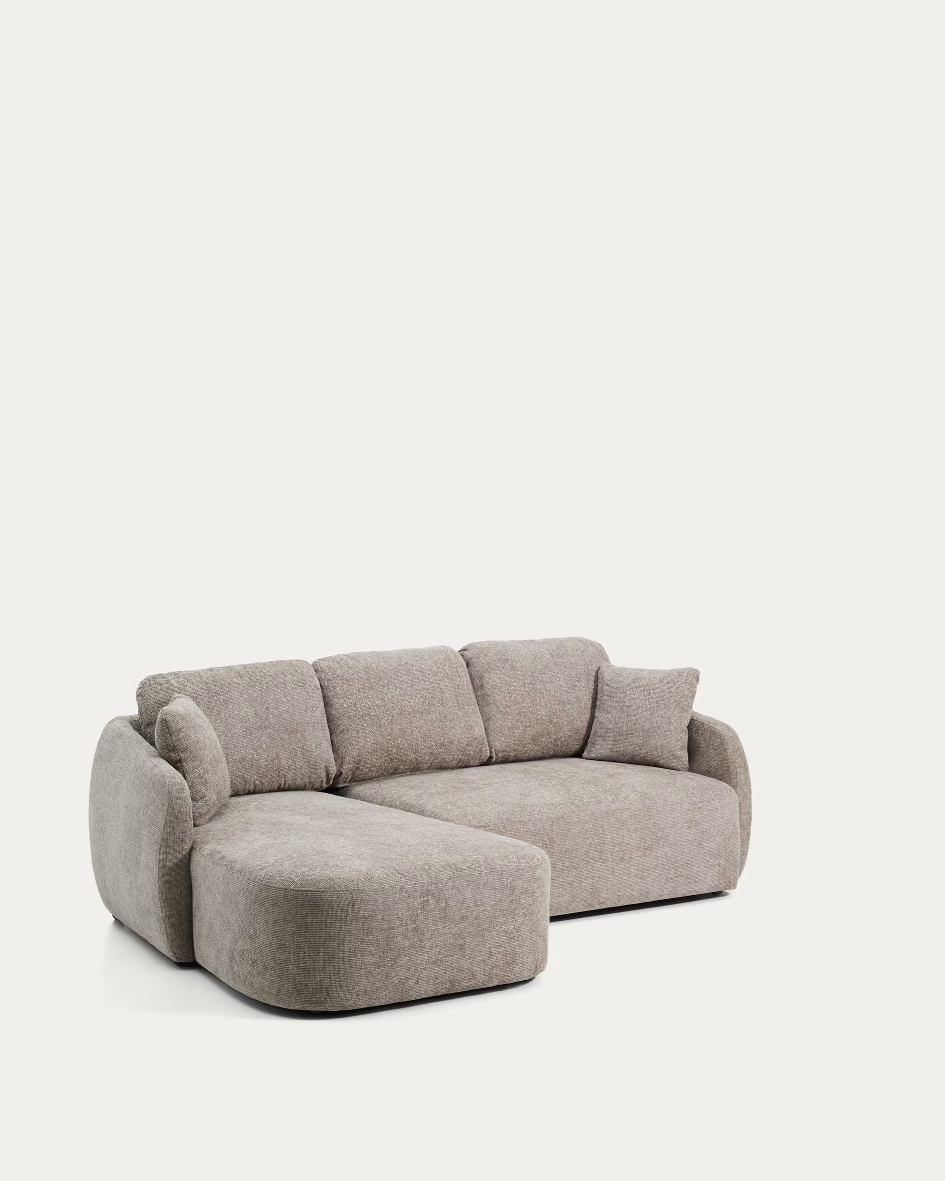 Left-facing 3-seater sofa bed LAIRA taupe