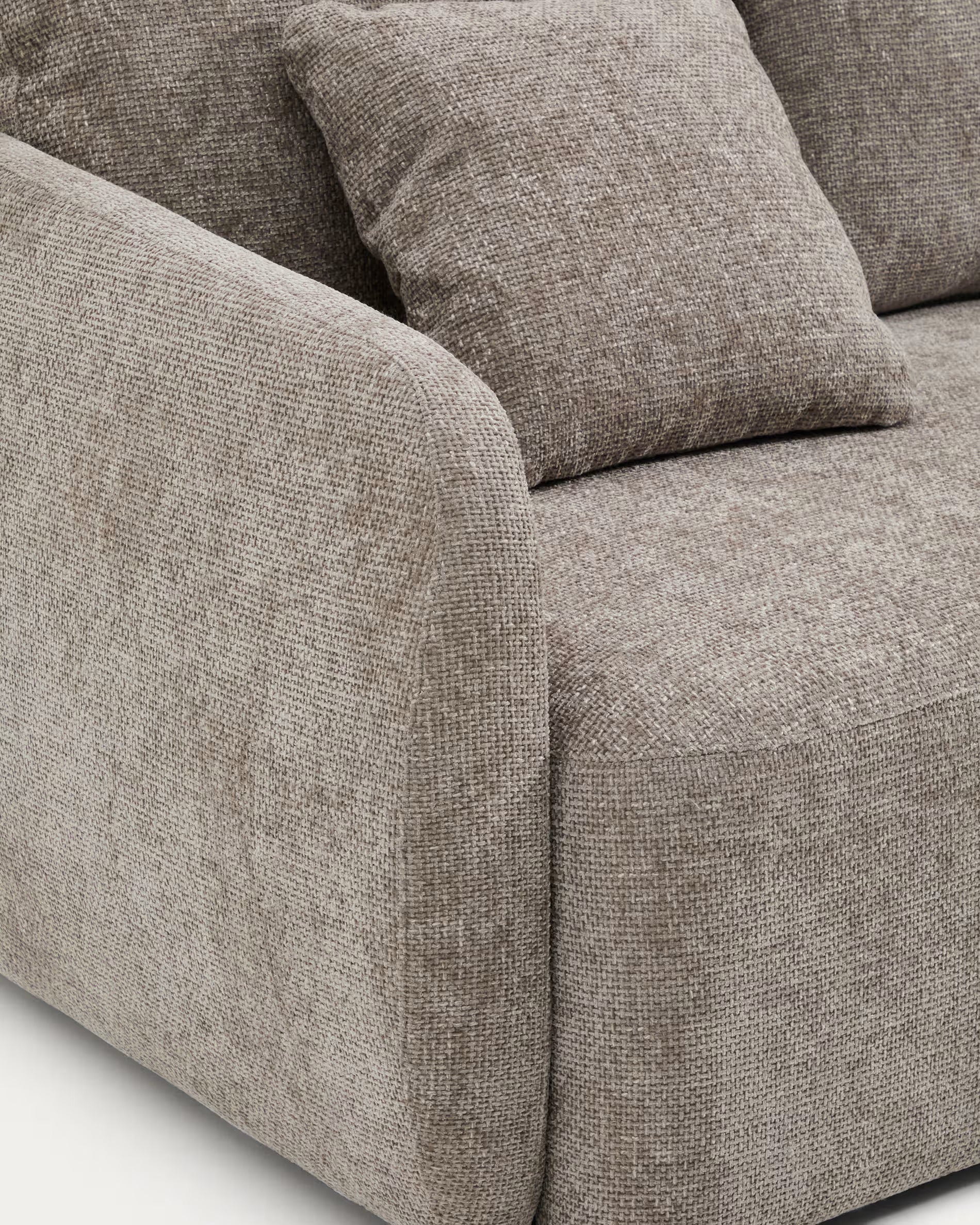 Rechtsseitige 3-Sitzer-Couch mit Schlaffunktion LAIRA taupe