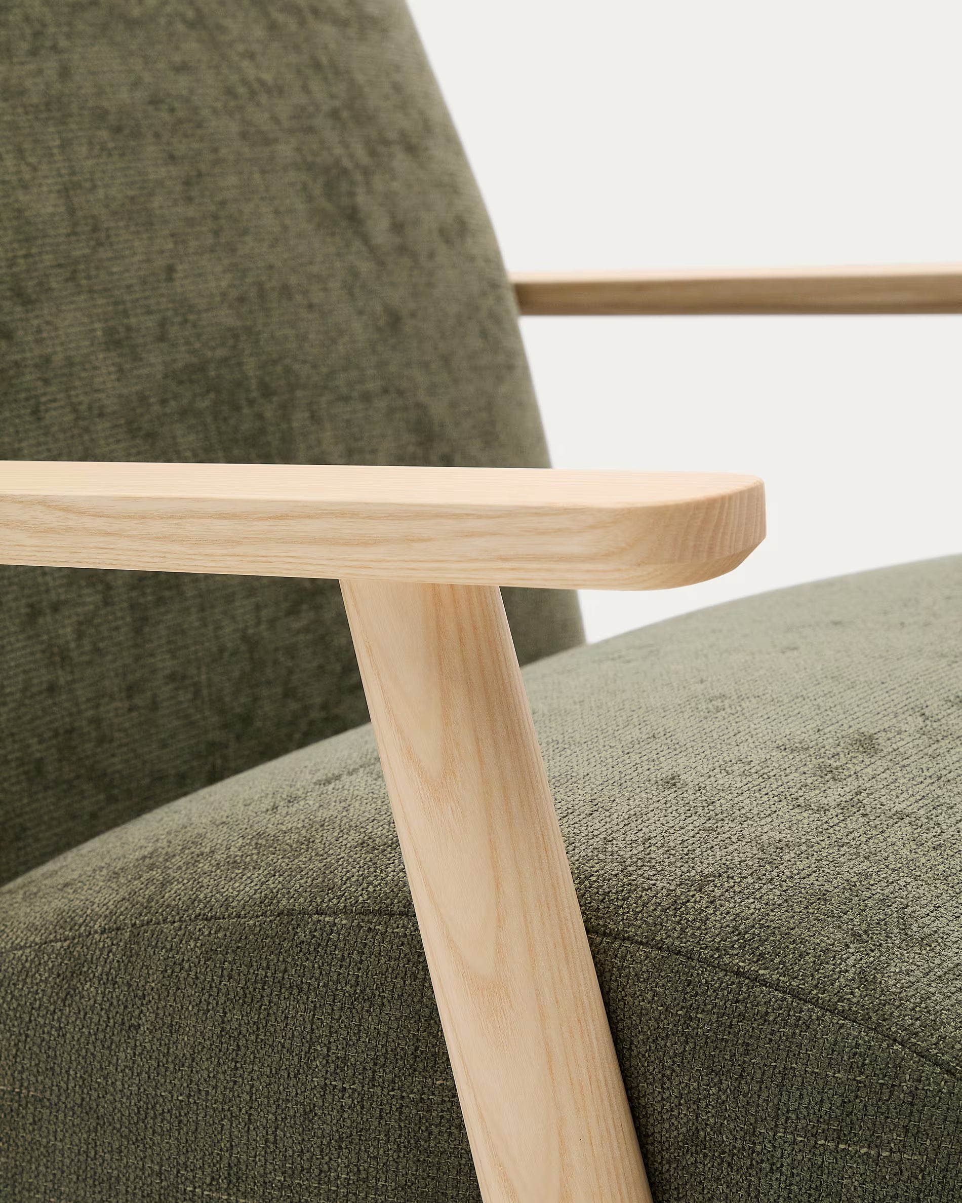 MEGHAN green armchair with ash base