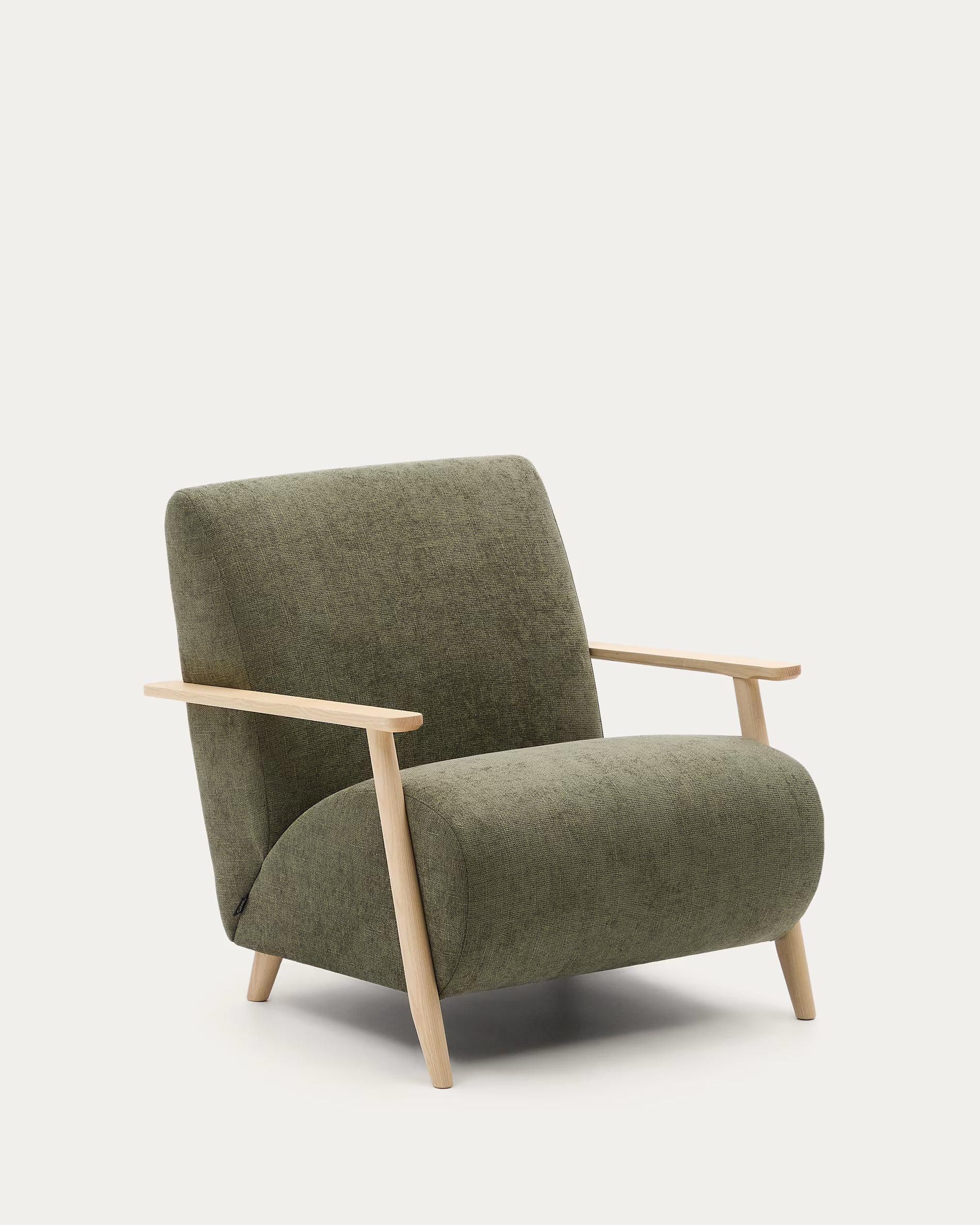 MEGHAN green armchair with ash base