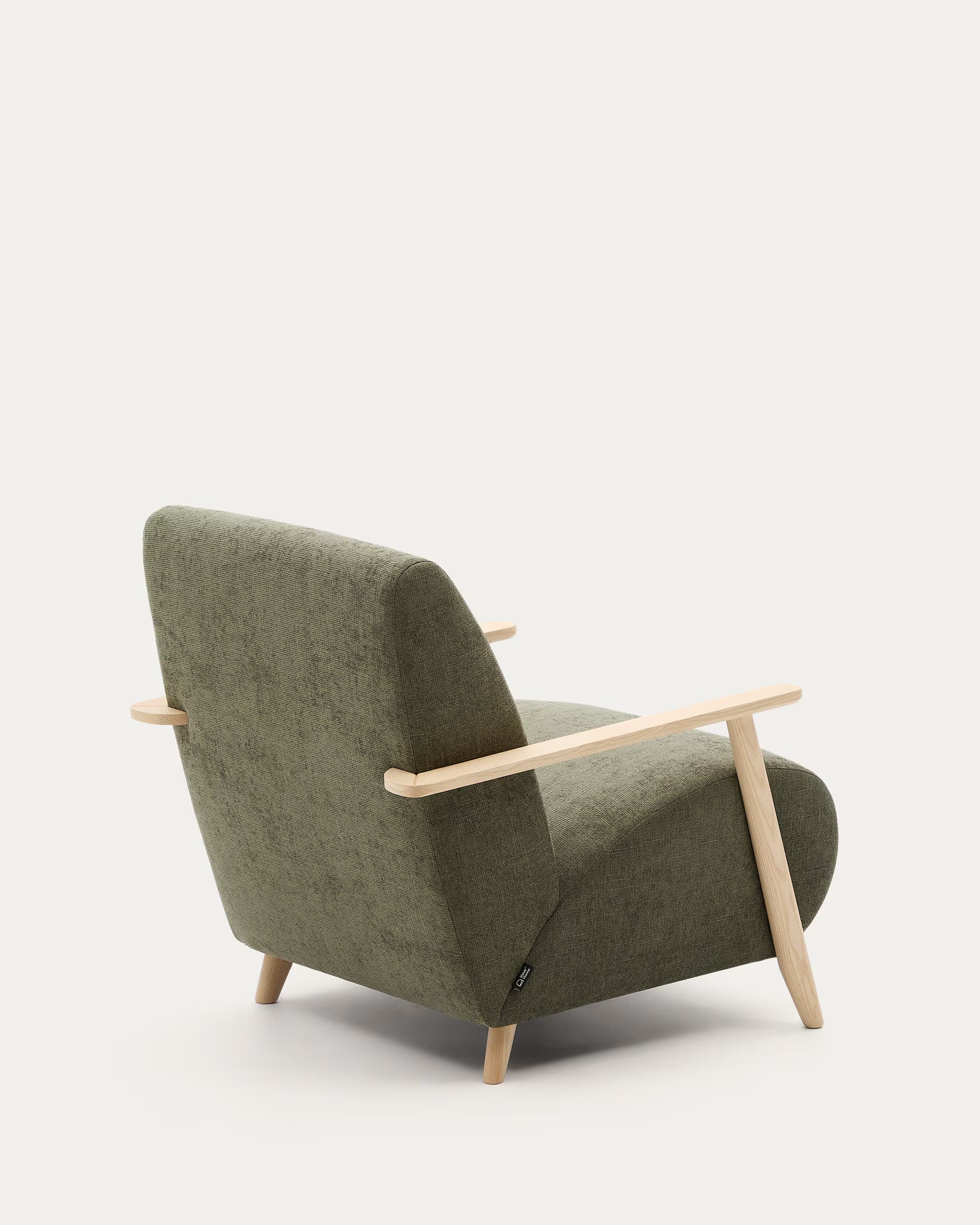 MEGHAN green armchair with ash base