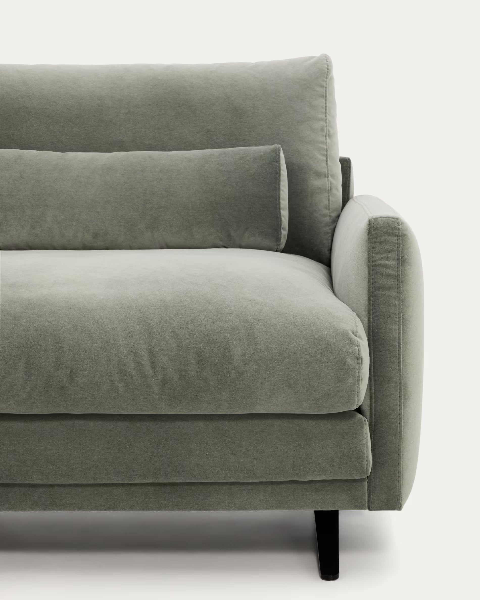 Sofa 3-Sitzer VELIRO grün mit schwarzem Gestell