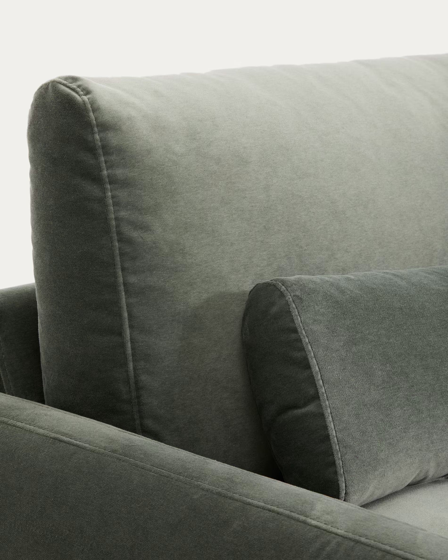 Sofa 3-Sitzer VELIRO grün mit schwarzem Gestell