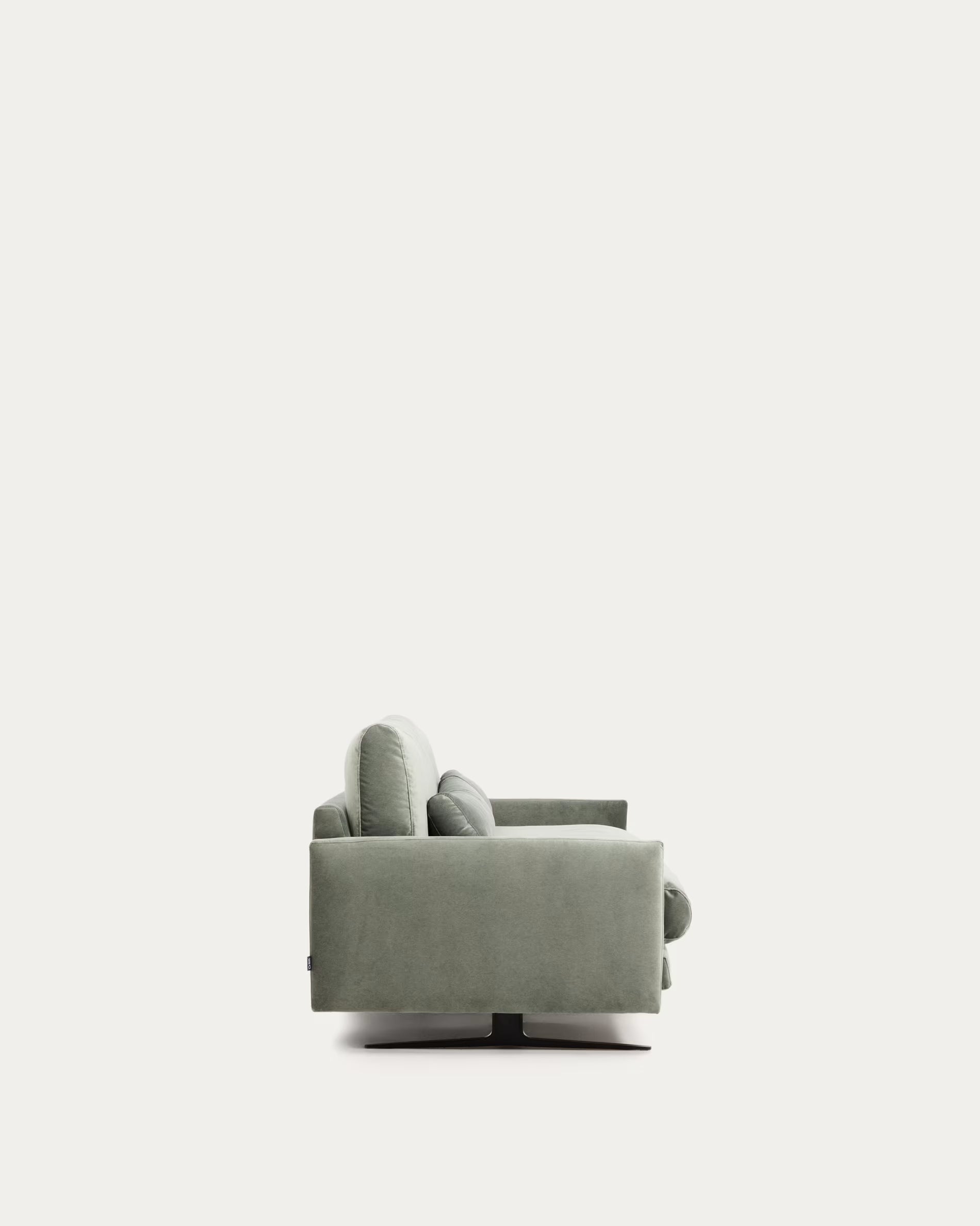 Sofa 3-Sitzer VELIRO grün mit schwarzem Gestell