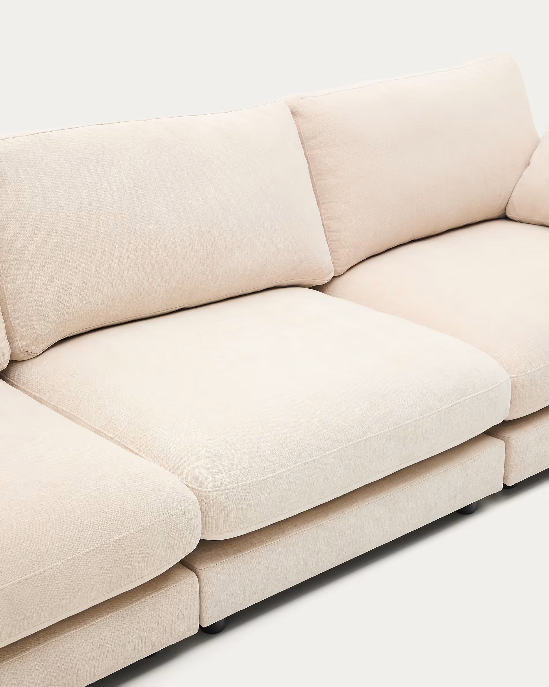 4-seater GALA sofa in beige chenille