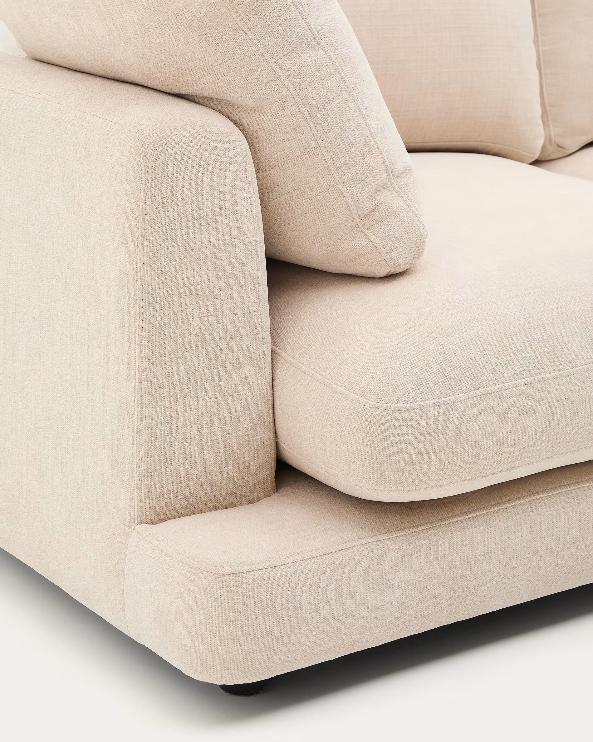 4-seater GALA sofa in beige chenille