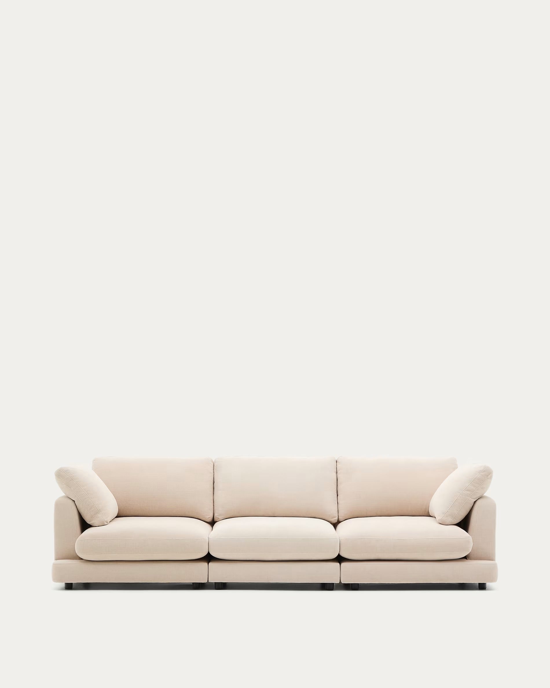 4-seater GALA sofa in beige chenille