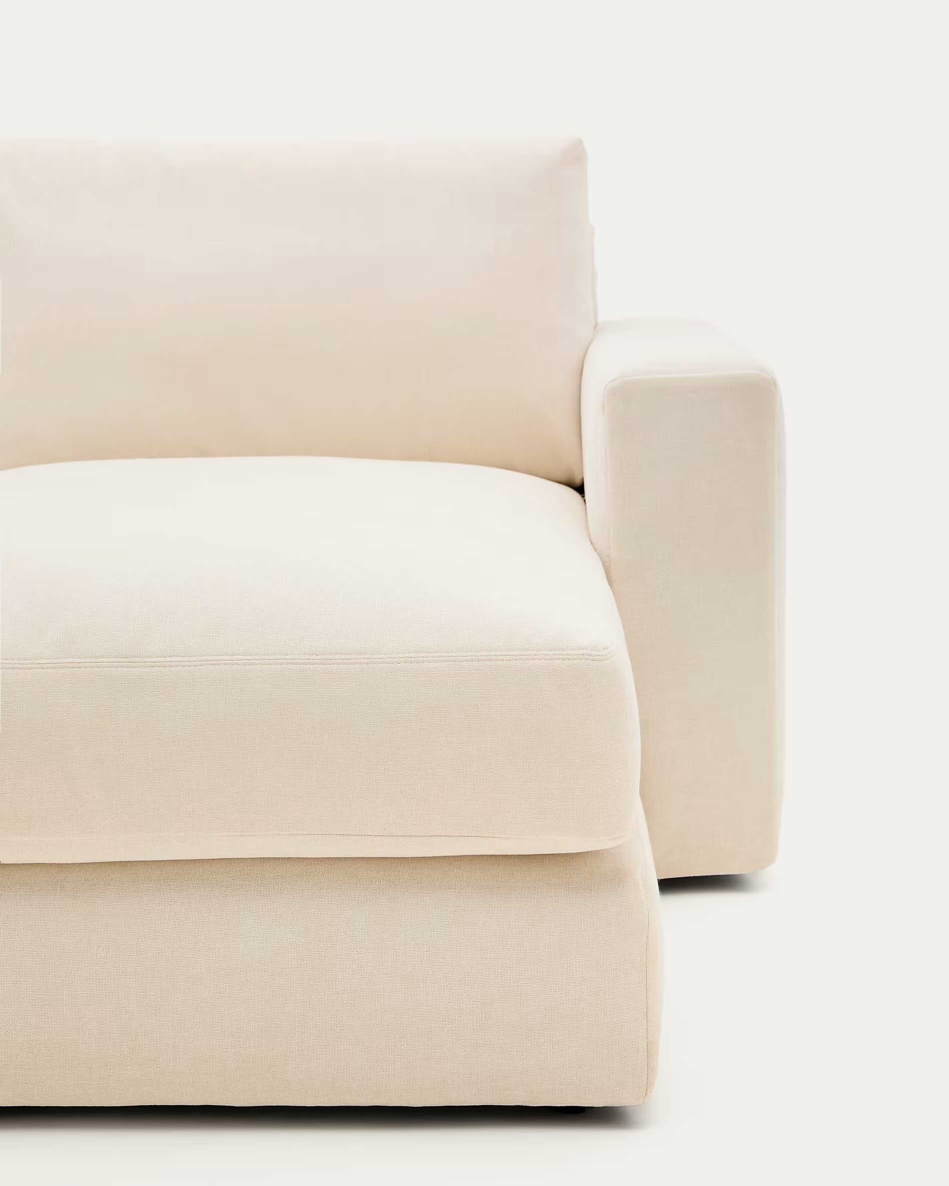 3-Sitzer-Ecksofa ALEA, ecrufarbenes Chenille