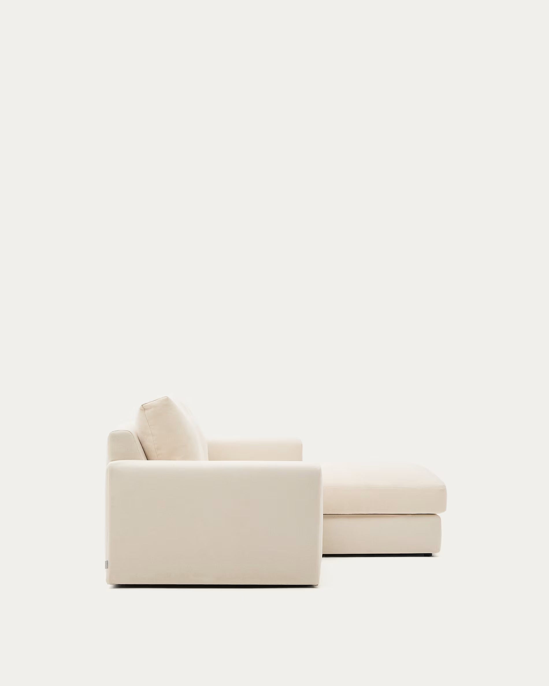 3-Sitzer-Ecksofa ALEA, ecrufarbenes Chenille