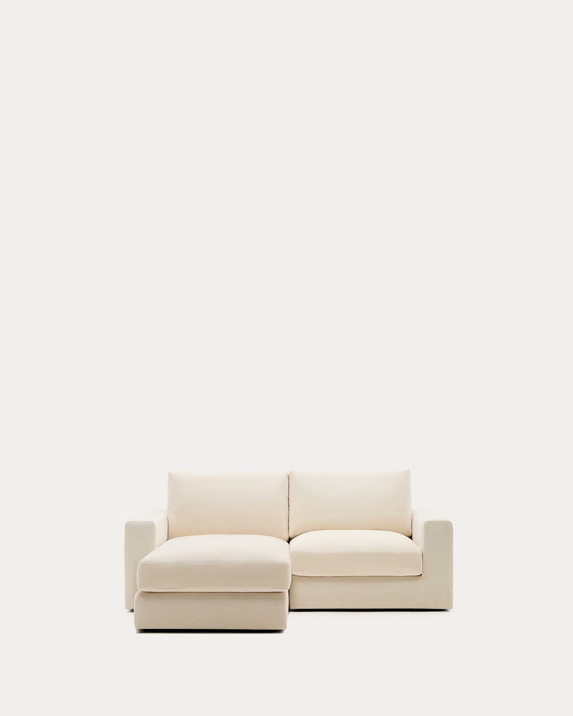 3-seater left-facing corner sofa ALEA ecru chenille