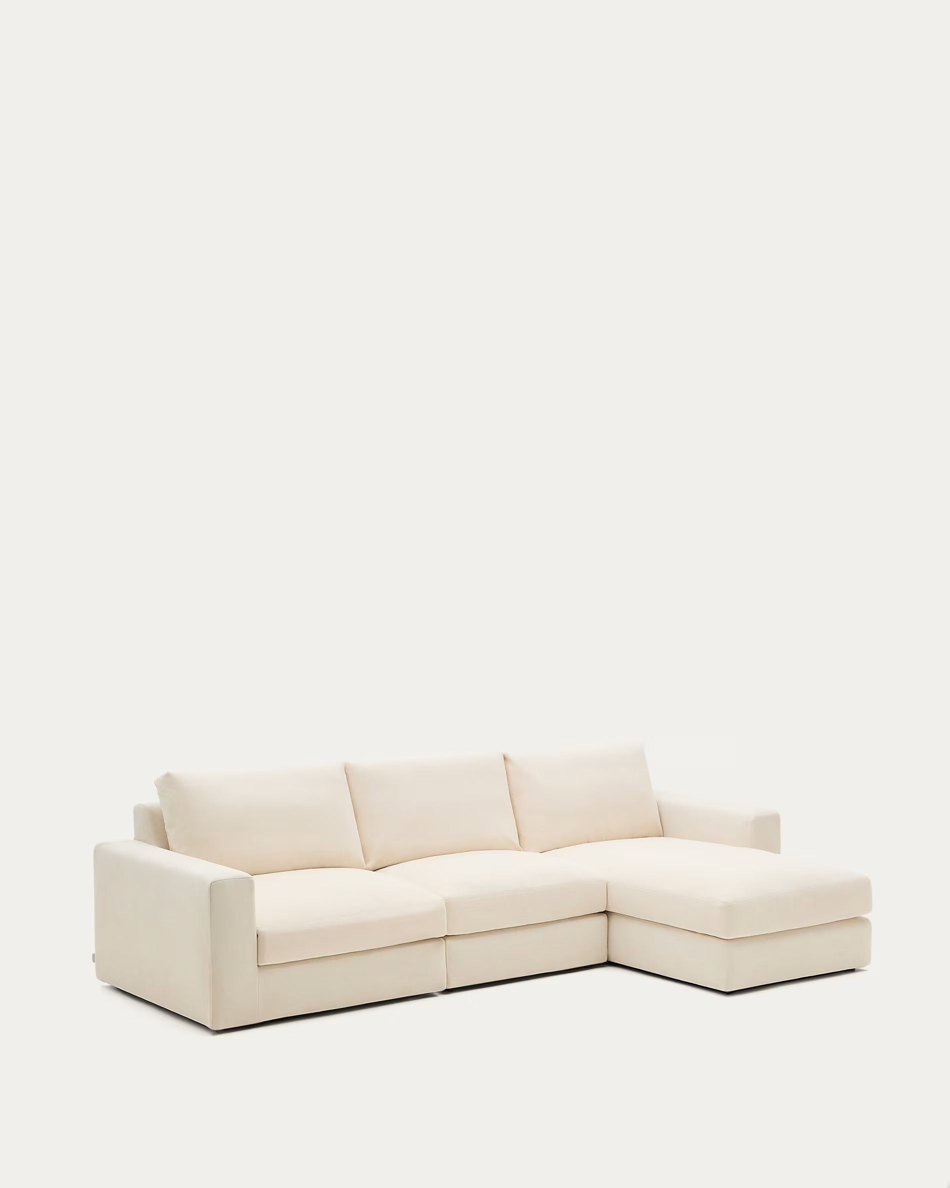 4-seater right-facing corner sofa ALEA ecru chenille