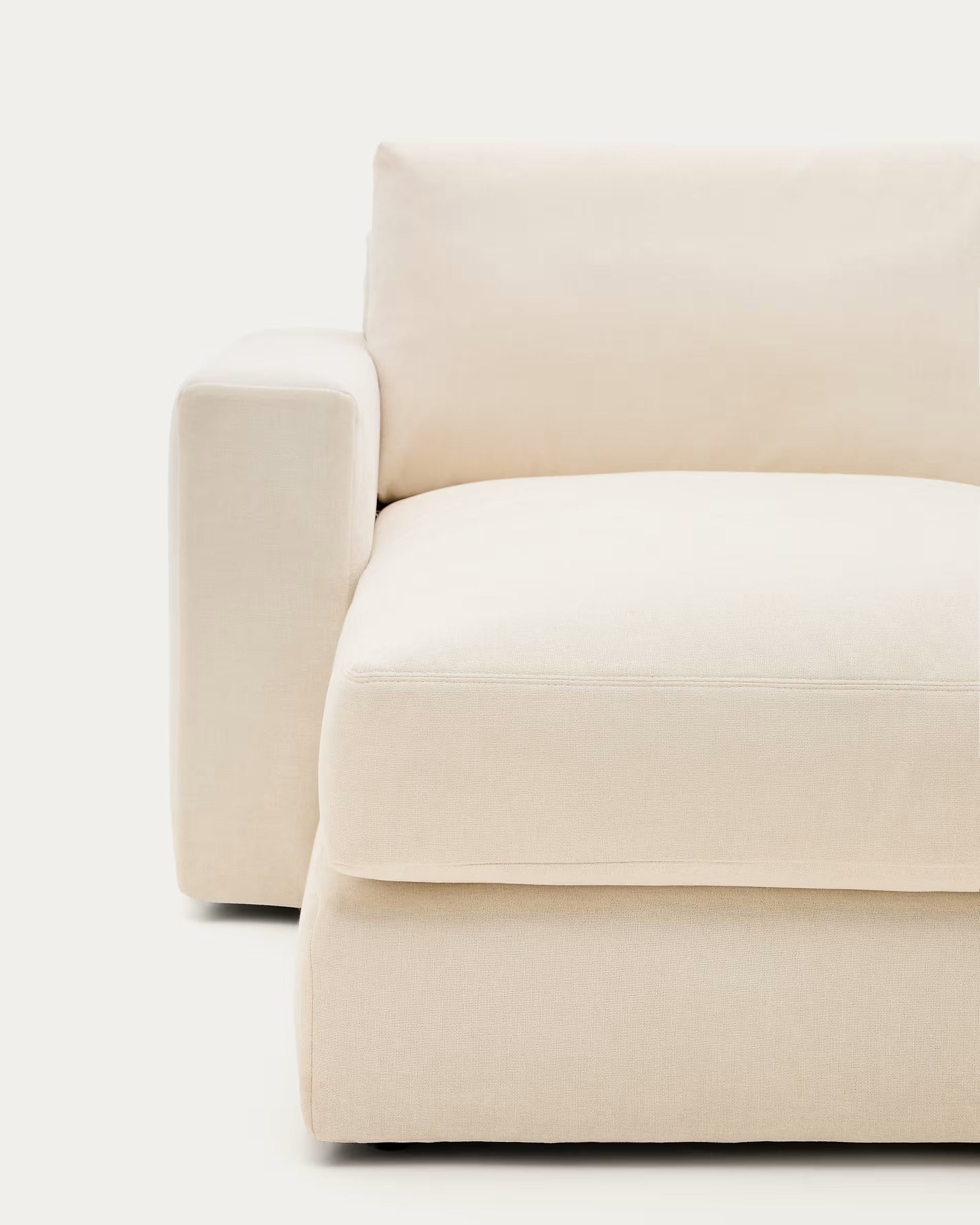 4-seater left-facing corner sofa ALEA ecru chenille