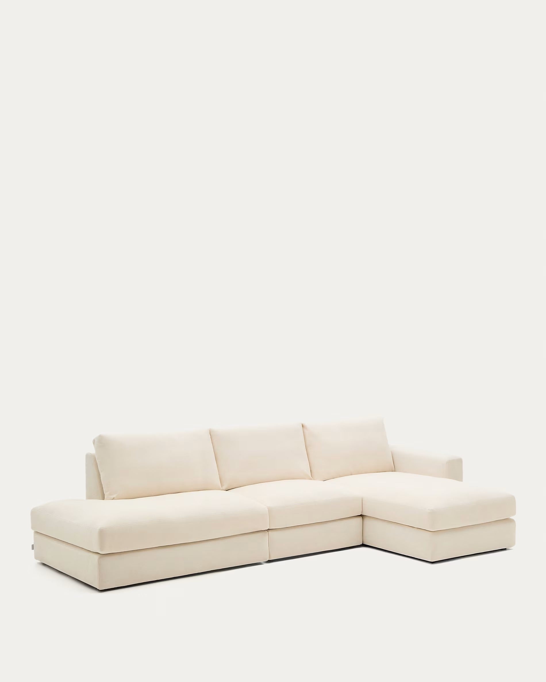 5-seater right-facing corner sofa ALEA ecru chenille